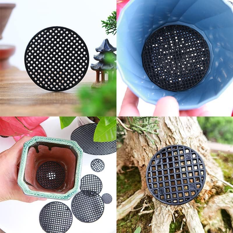 NAGINOWA Round Net for Bottom of Bonsai Pot 2.95 in. Set of 5