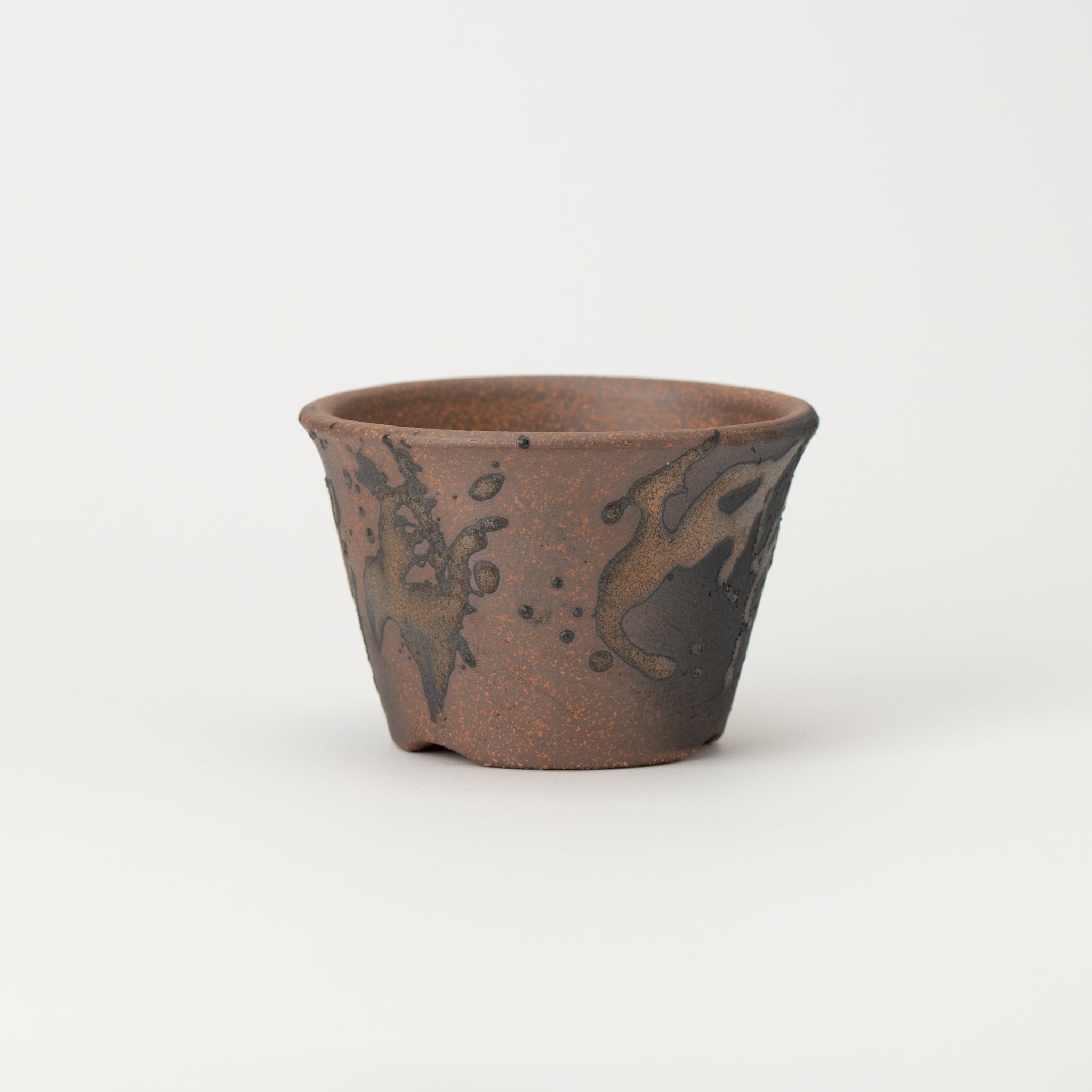 Naginowa Gold Paint Standard BANKO Ware Japanese Bonsai Pot 3.6in.