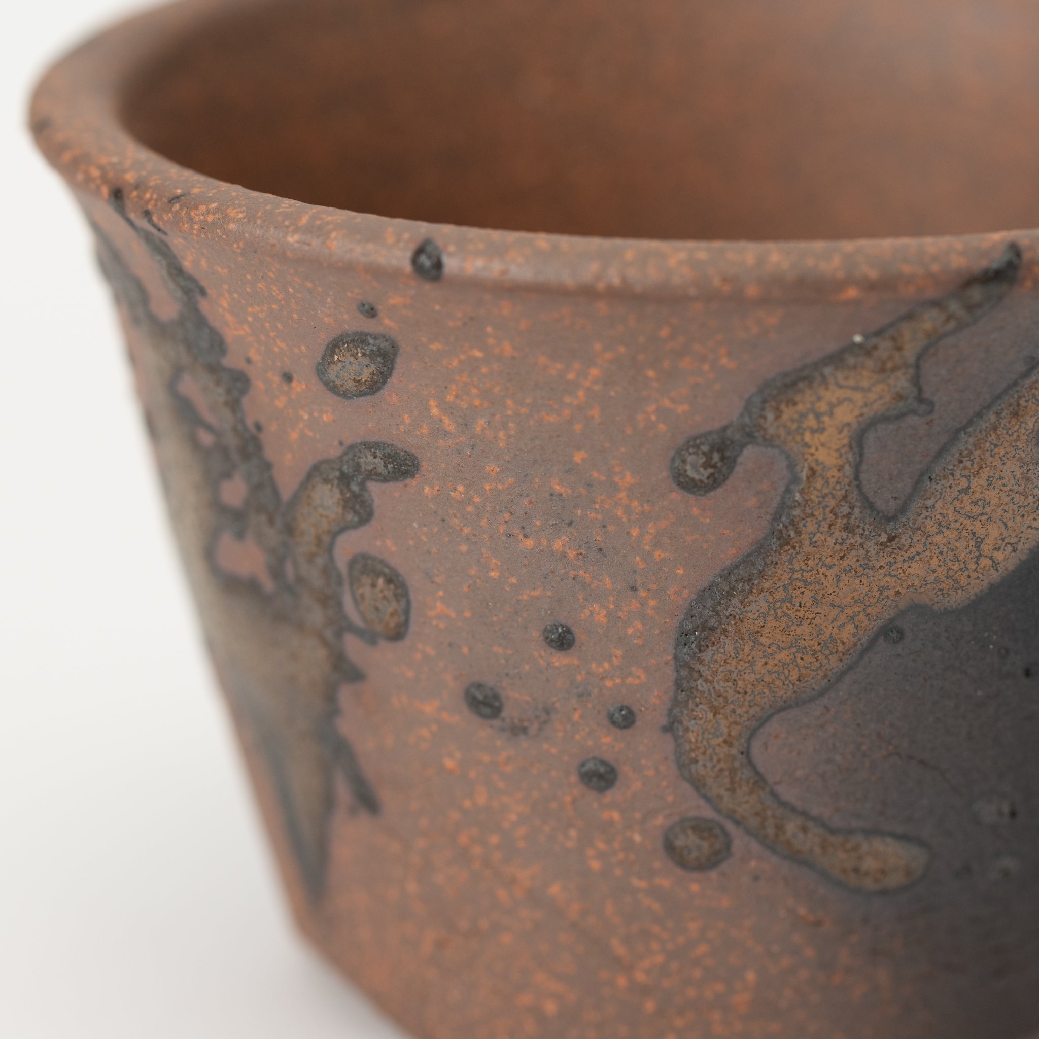 Naginowa Gold Paint Standard BANKO Ware Japanese Bonsai Pot 3.6in.