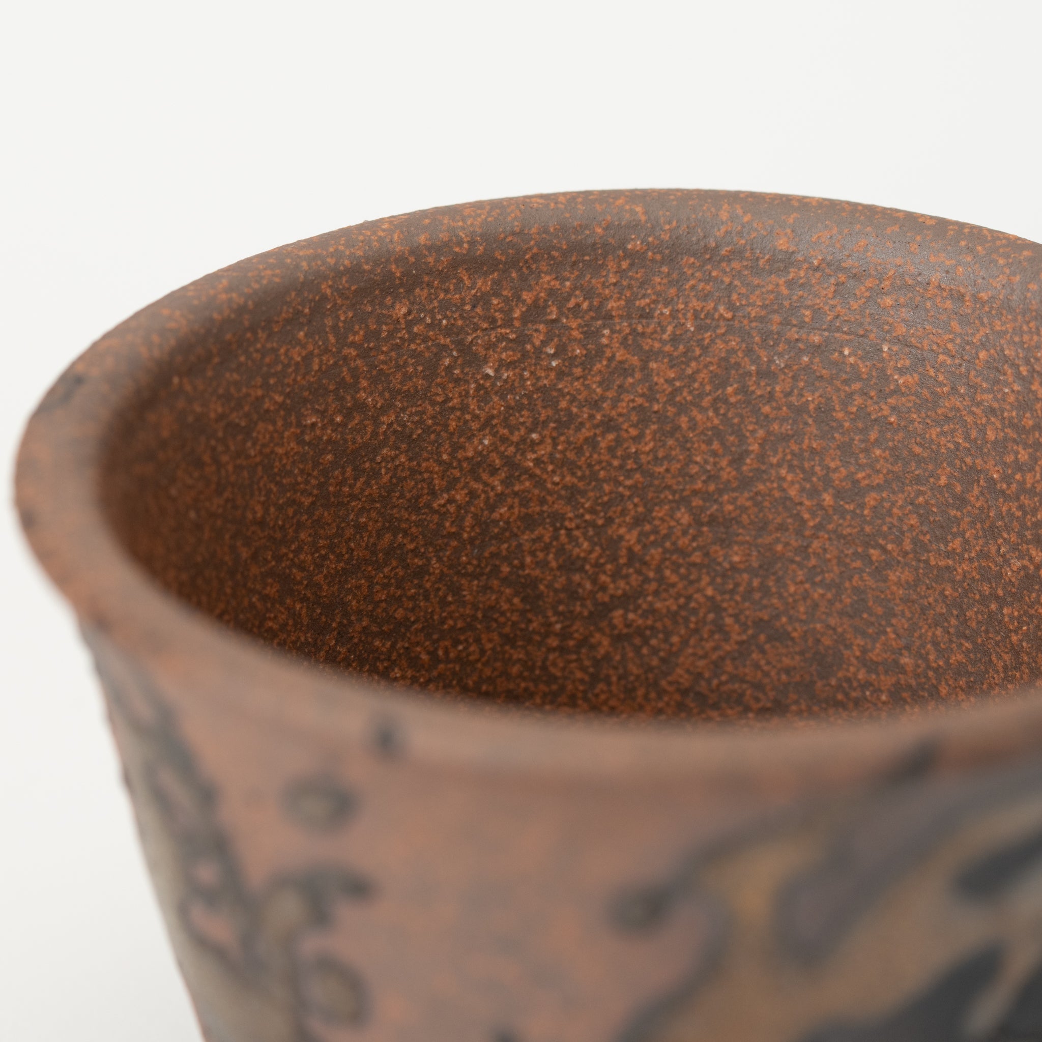 Naginowa Gold Paint Standard BANKO Ware Japanese Bonsai Pot 3.6in.