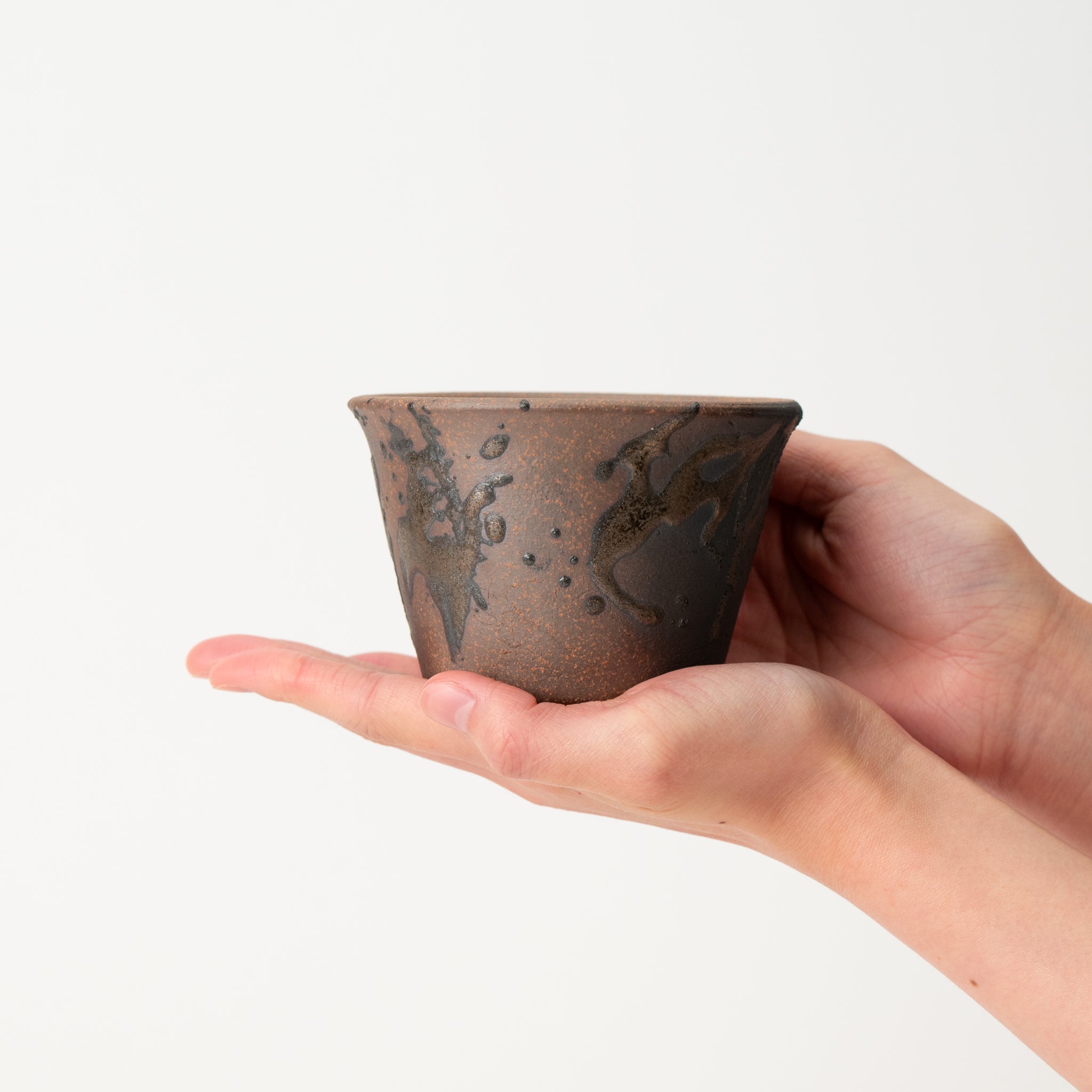 Naginowa Gold Paint Standard BANKO Ware Japanese Bonsai Pot 3.6in.