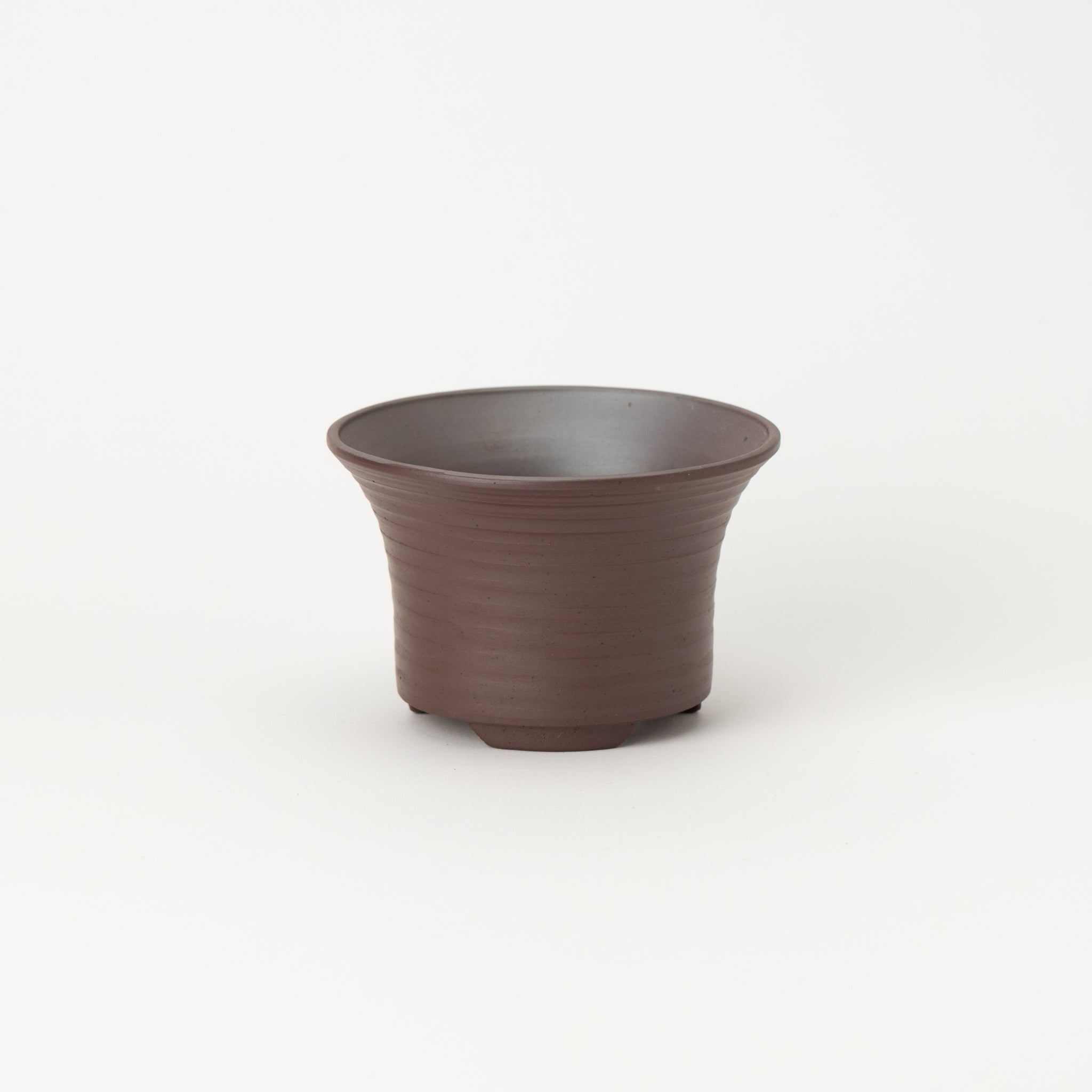 Naginowa Purple Mud Rounded BANKO Ware Japanese Bonsai Pot 4.4 in.