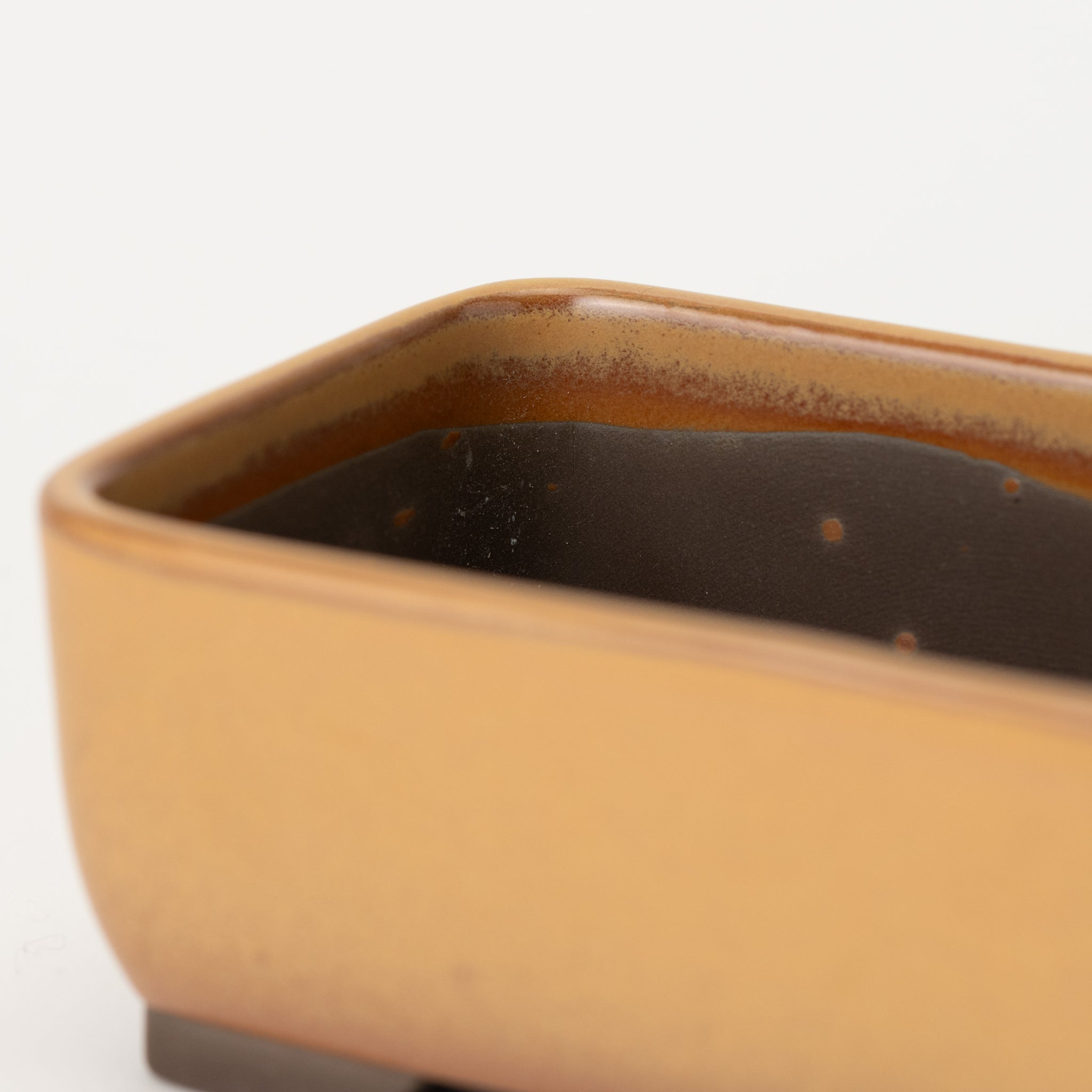 Naginowa Yellow Nadir BANKO Ware Japanese Bonsai Pot 5.4 in.