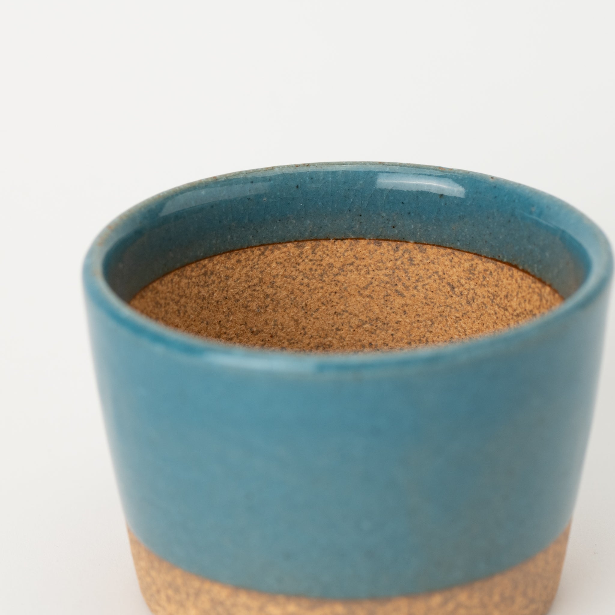 Naginowa Kutani Ware Blue Japanese Bonsai Pot 3.5 in.