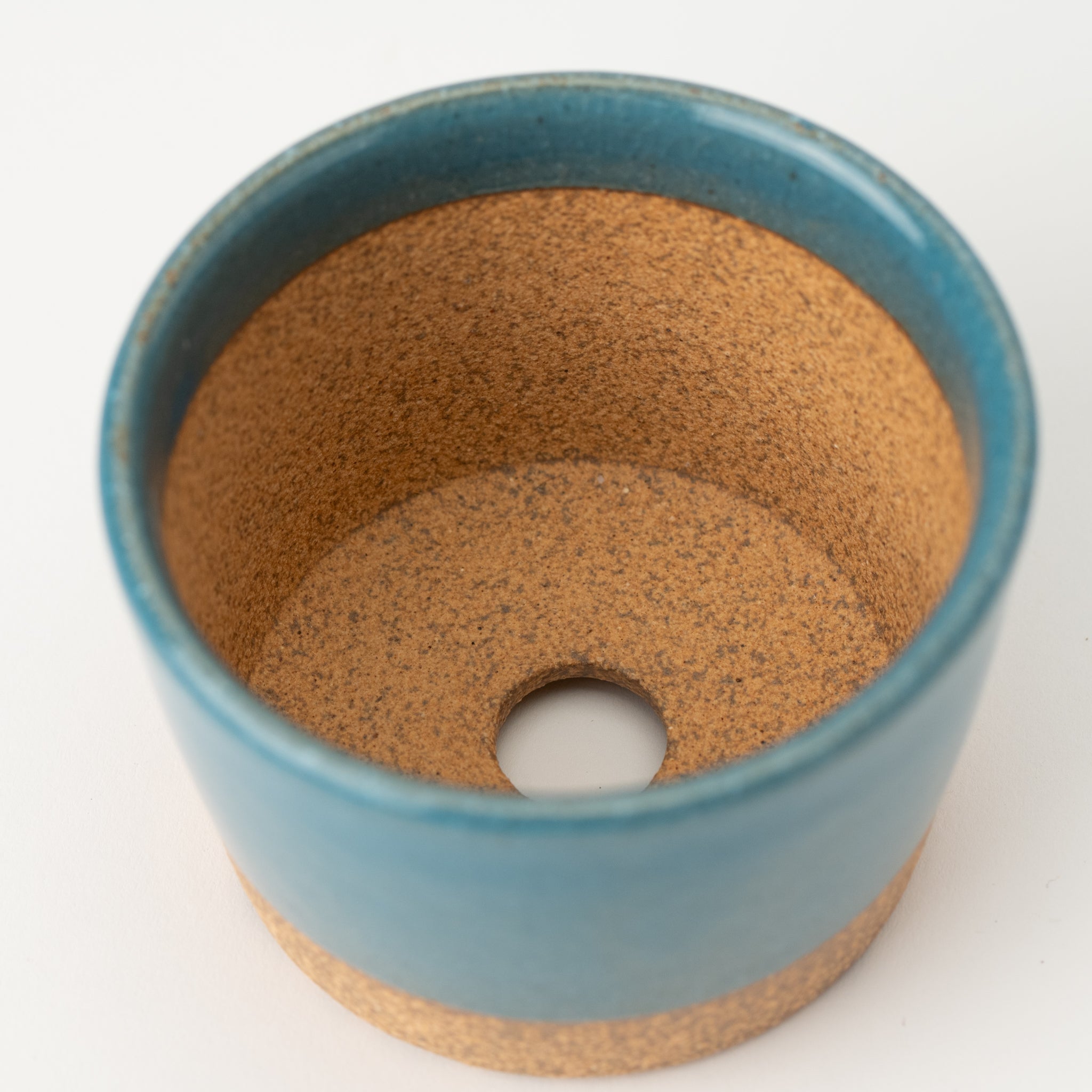Naginowa Kutani Ware Blue Japanese Bonsai Pot 3.5 in.