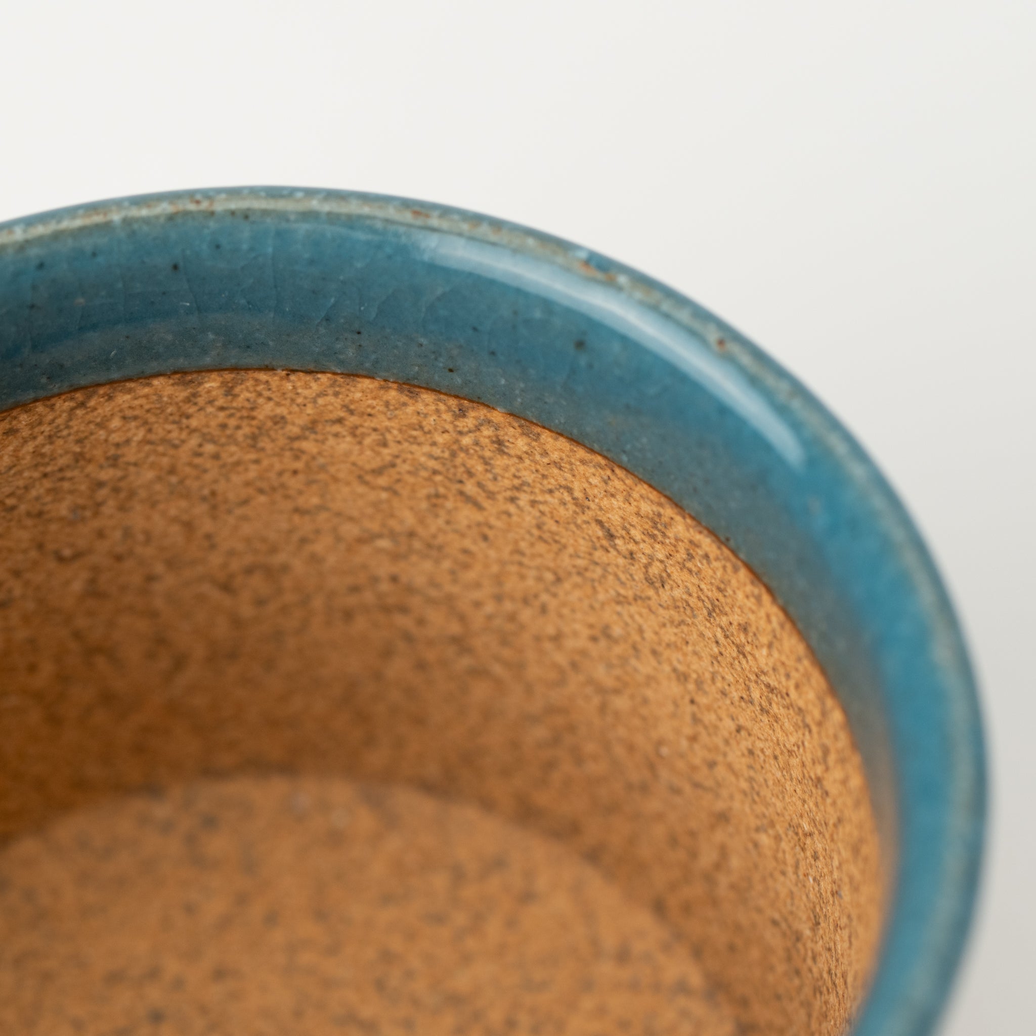 Naginowa Kutani Ware Blue Japanese Bonsai Pot 3.5 in.