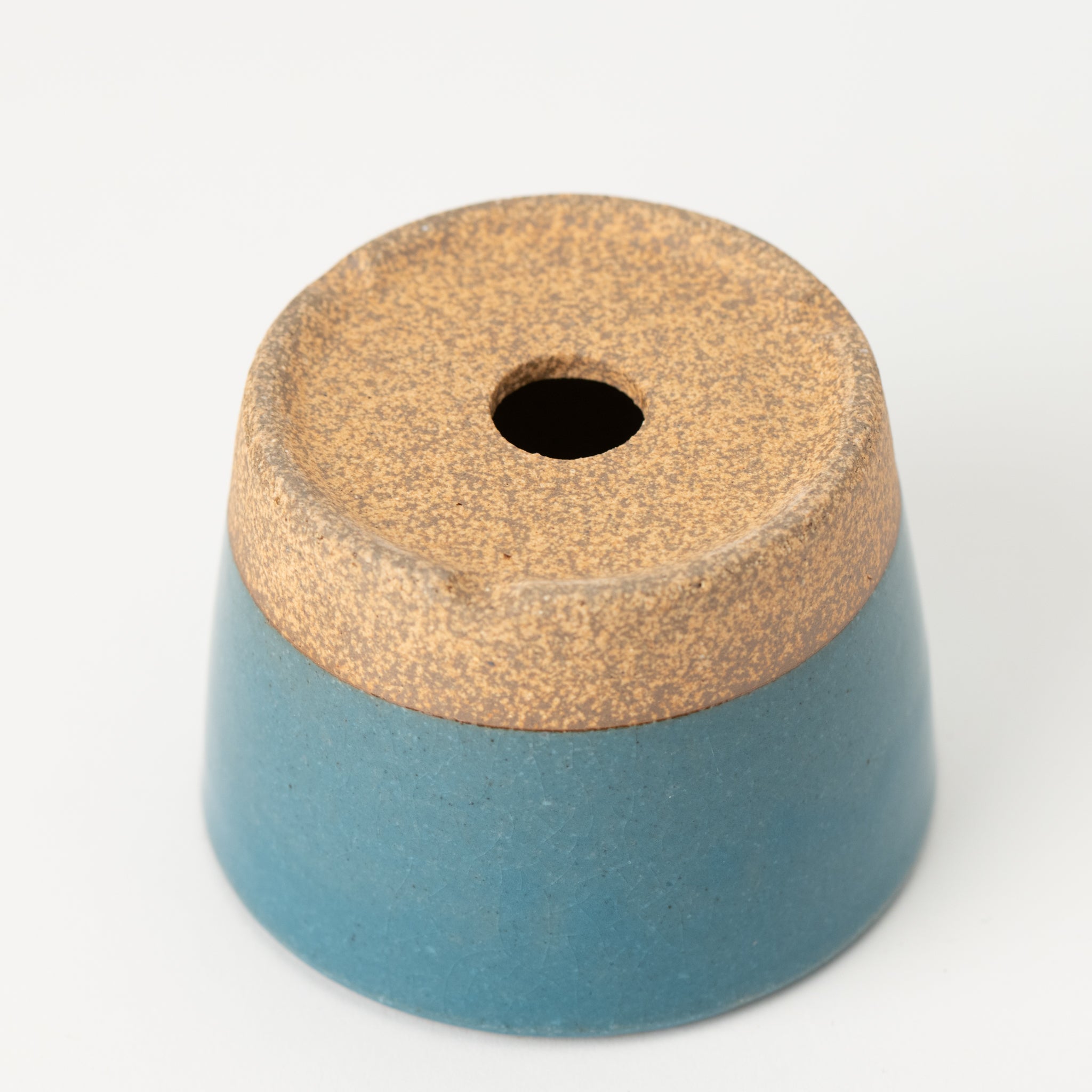 Naginowa Kutani Ware Blue Japanese Bonsai Pot 3.5 in.