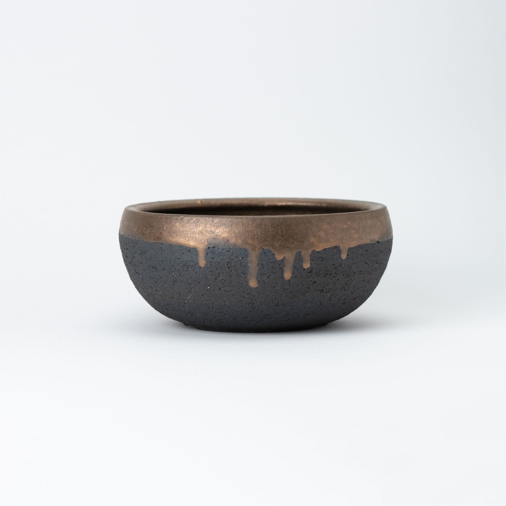 Naginowa Shigaraki Ware Gold Rust Medium Depth Japanese Bonsai Pot 6.7 in.