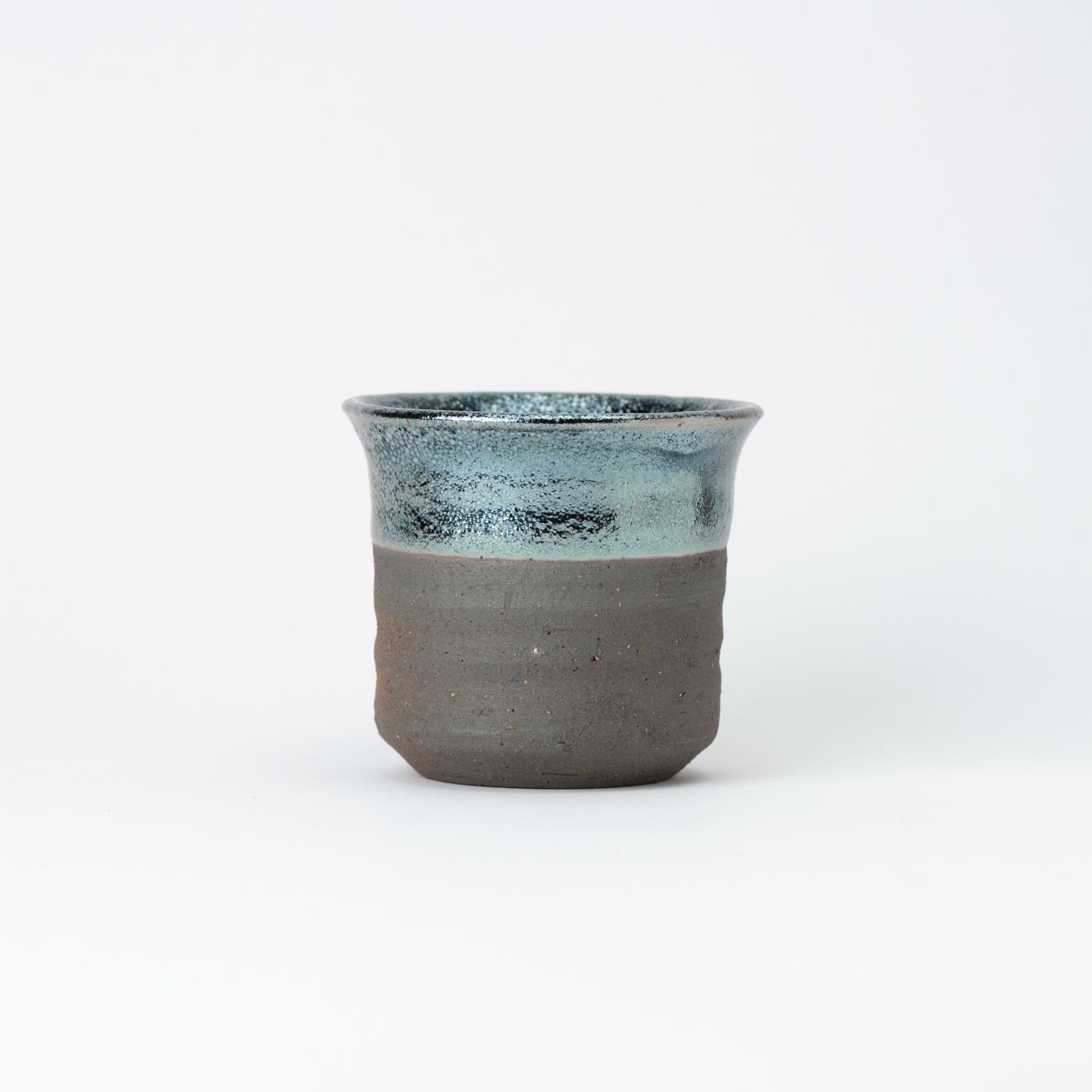 Naginowa Shigaraki Ware Iron Glaze Double Layered Deep Japanese Bonsai Pot 4 in.