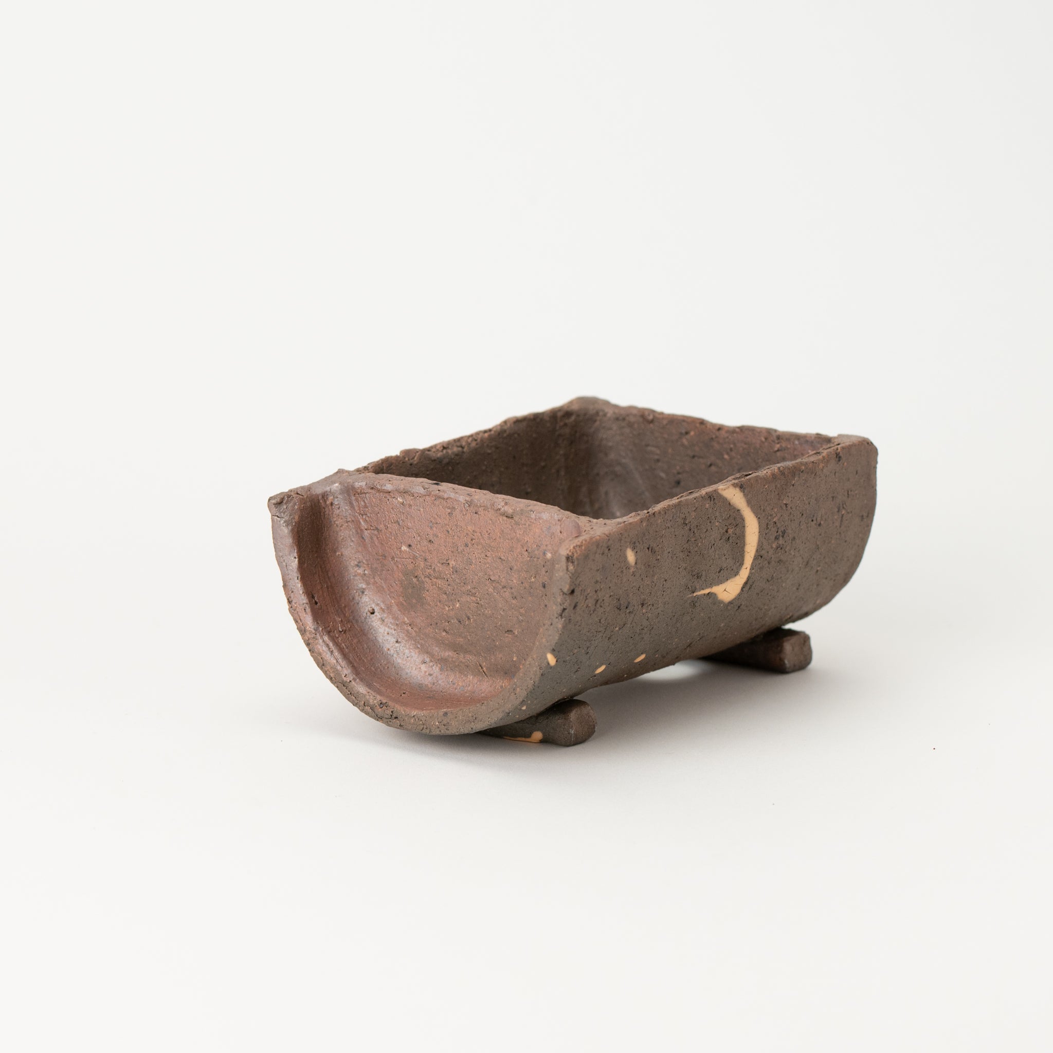Mitsue Tokoname Ware Split-tube Bowl Japanese Bonsai Pot