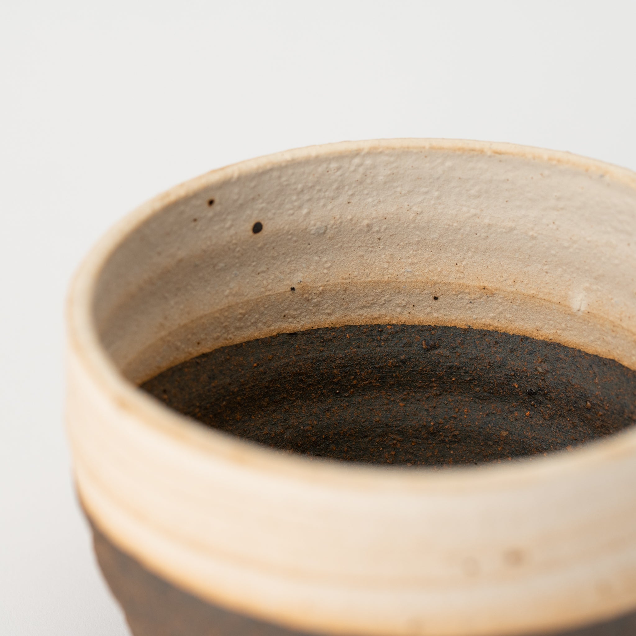 Naginowa Shigaraki Ware Double Layer Round Japanese Bonsai Pot 3.1 in.