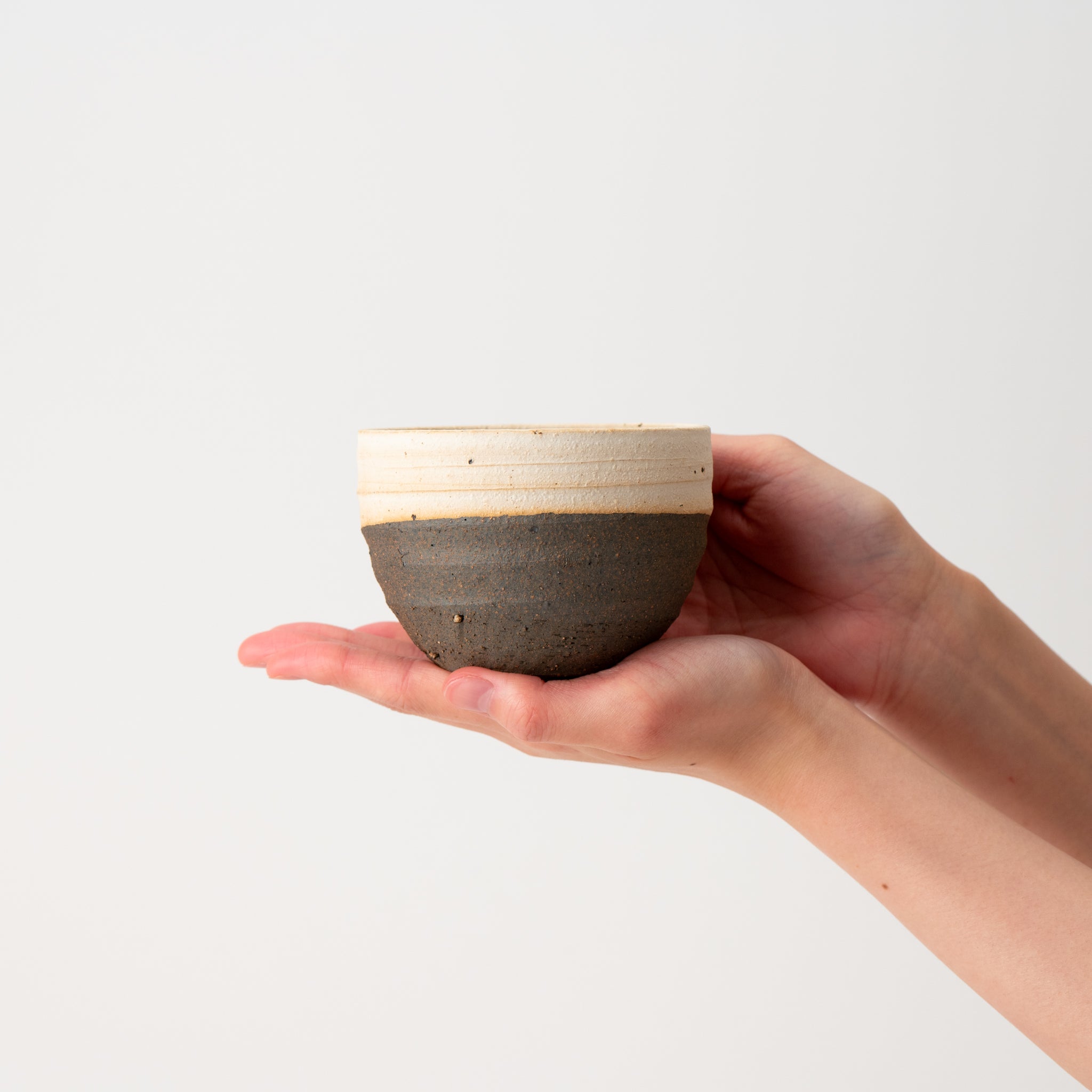Naginowa Shigaraki Ware Double Layer Round Japanese Bonsai Pot 3.1 in.