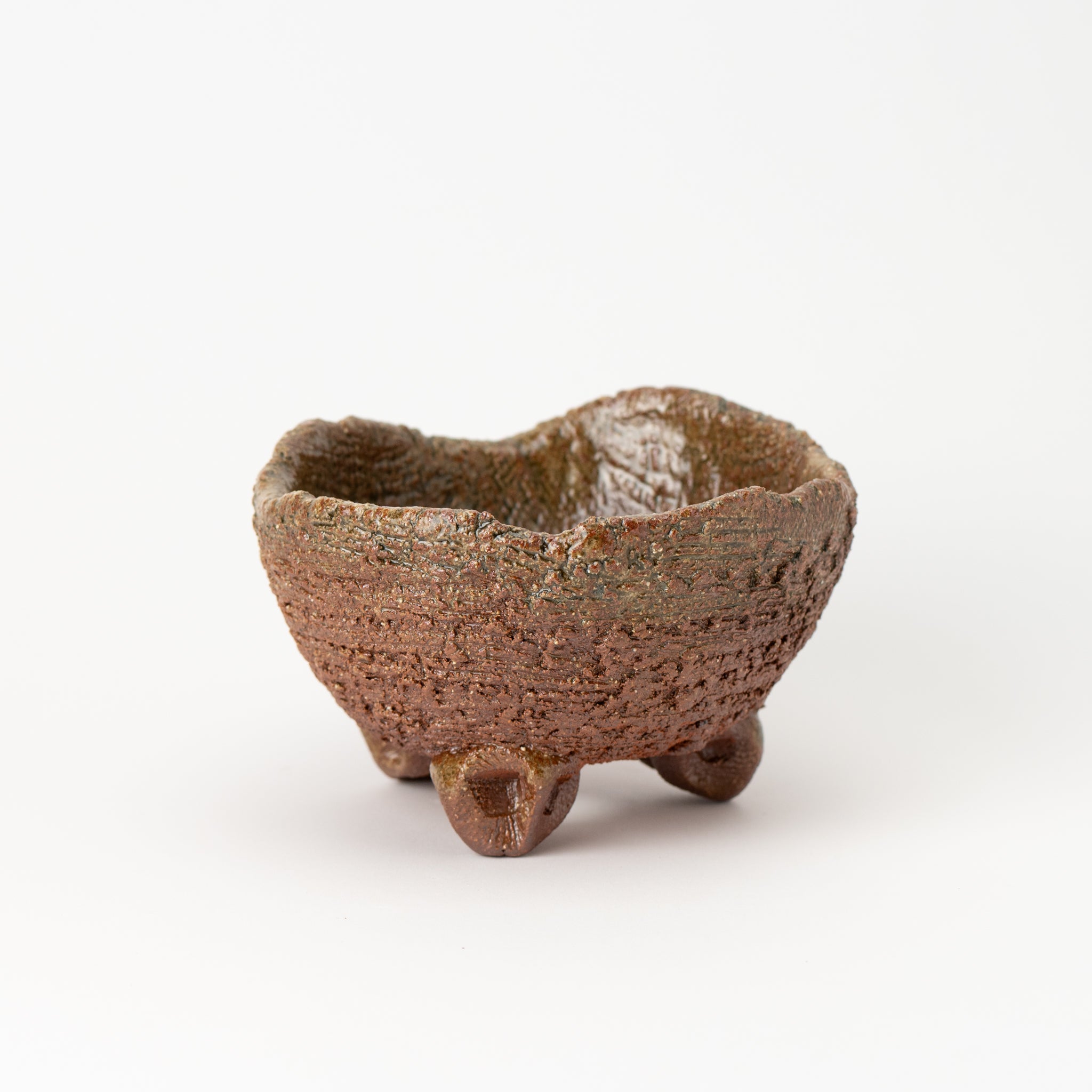 Naginowa Shigaraki Ware Flat 10 Irabo Glaze Japanese Bonsai Pot 6.3 in.
