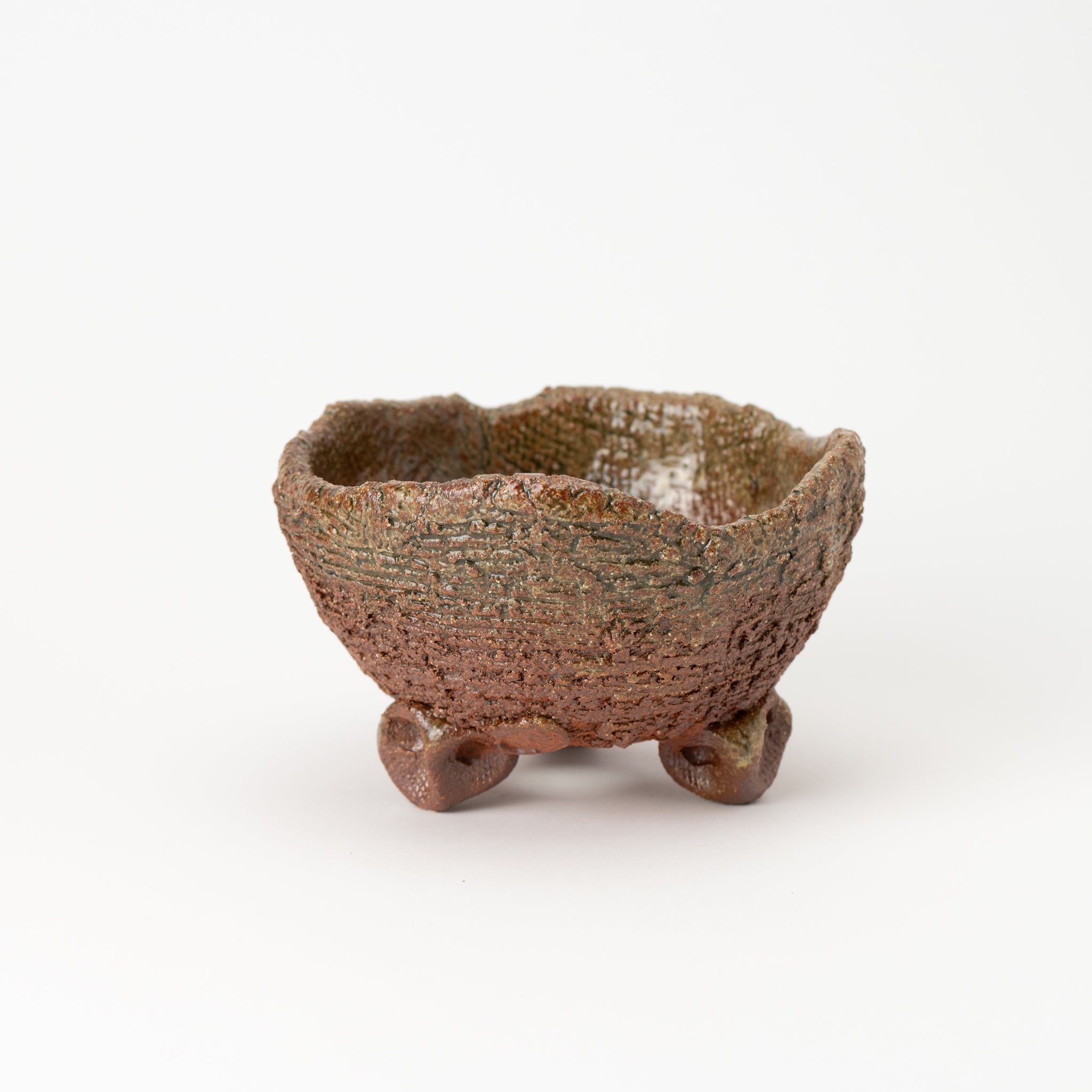 Naginowa Shigaraki Ware Flat 10 Irabo Glaze Japanese Bonsai Pot 6.3 in.