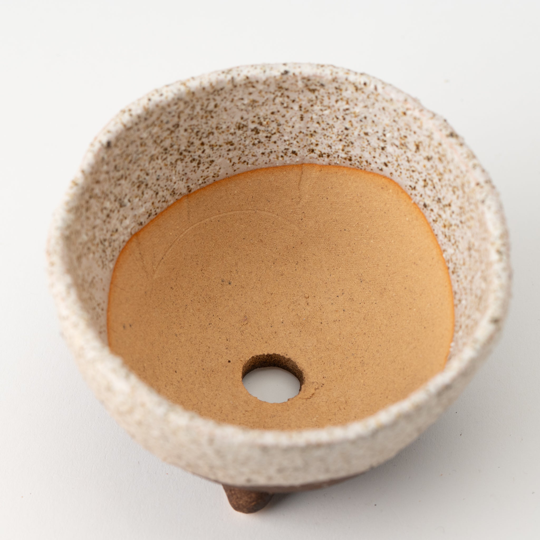 Naginowa Shigaraki Ware Iron Sand Triple Legged Japanese Bonsai Pot 4.5 in.