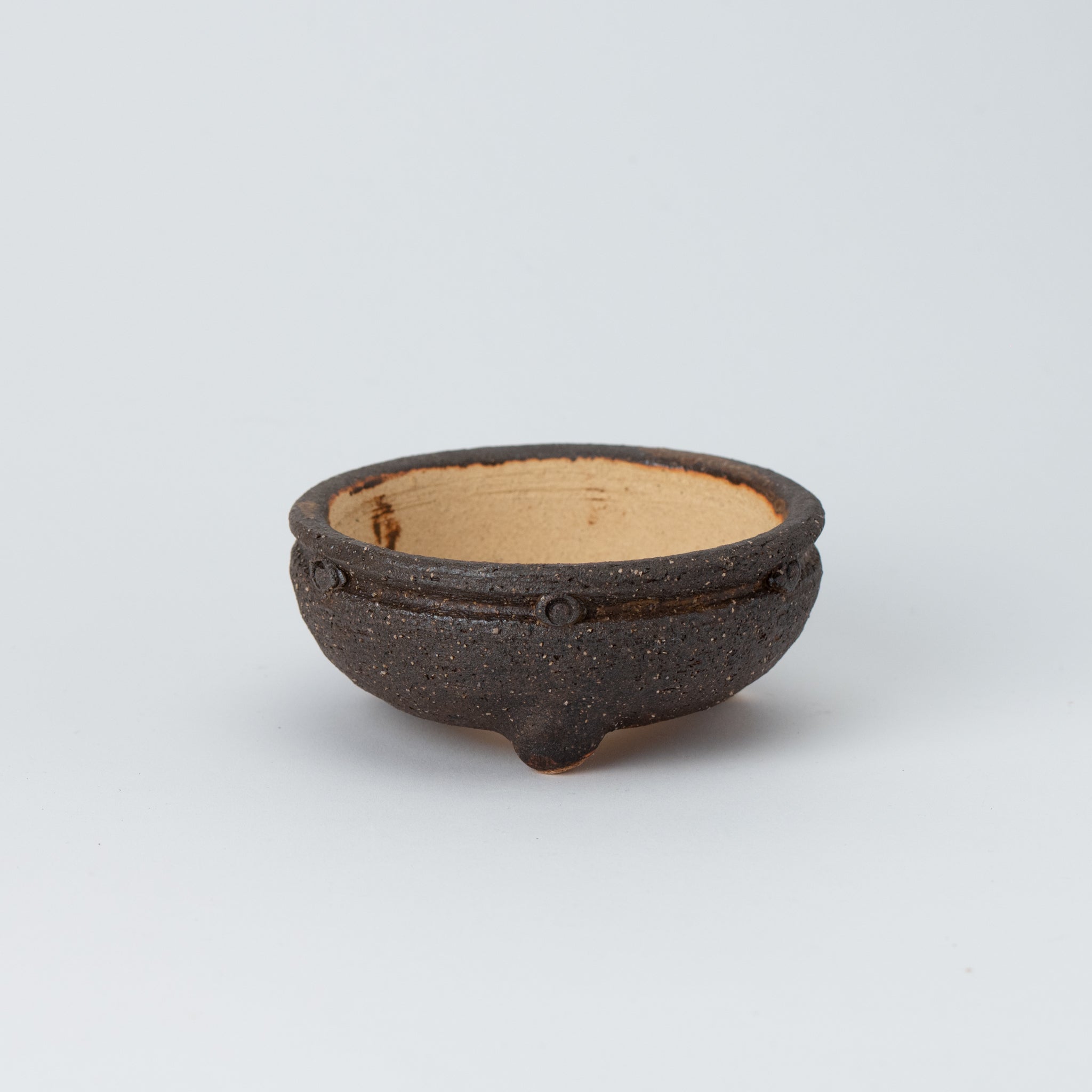 Naginowa Shigaraki Ware Komon Japanese Bonsai Pot Set of 3