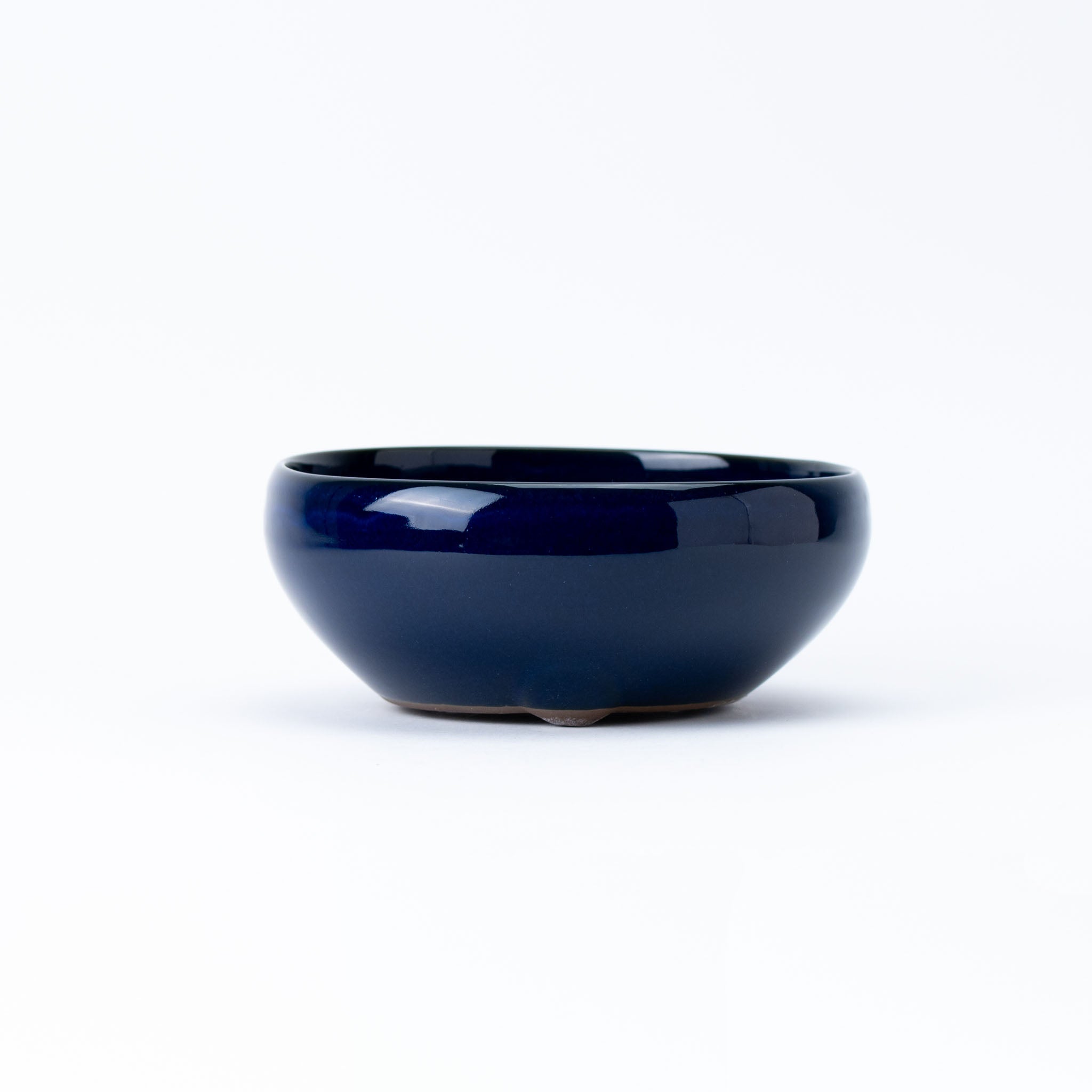 Naginowa Namako Navy Circle BANKO Ware Japanese Bonsai Pot Set of 2