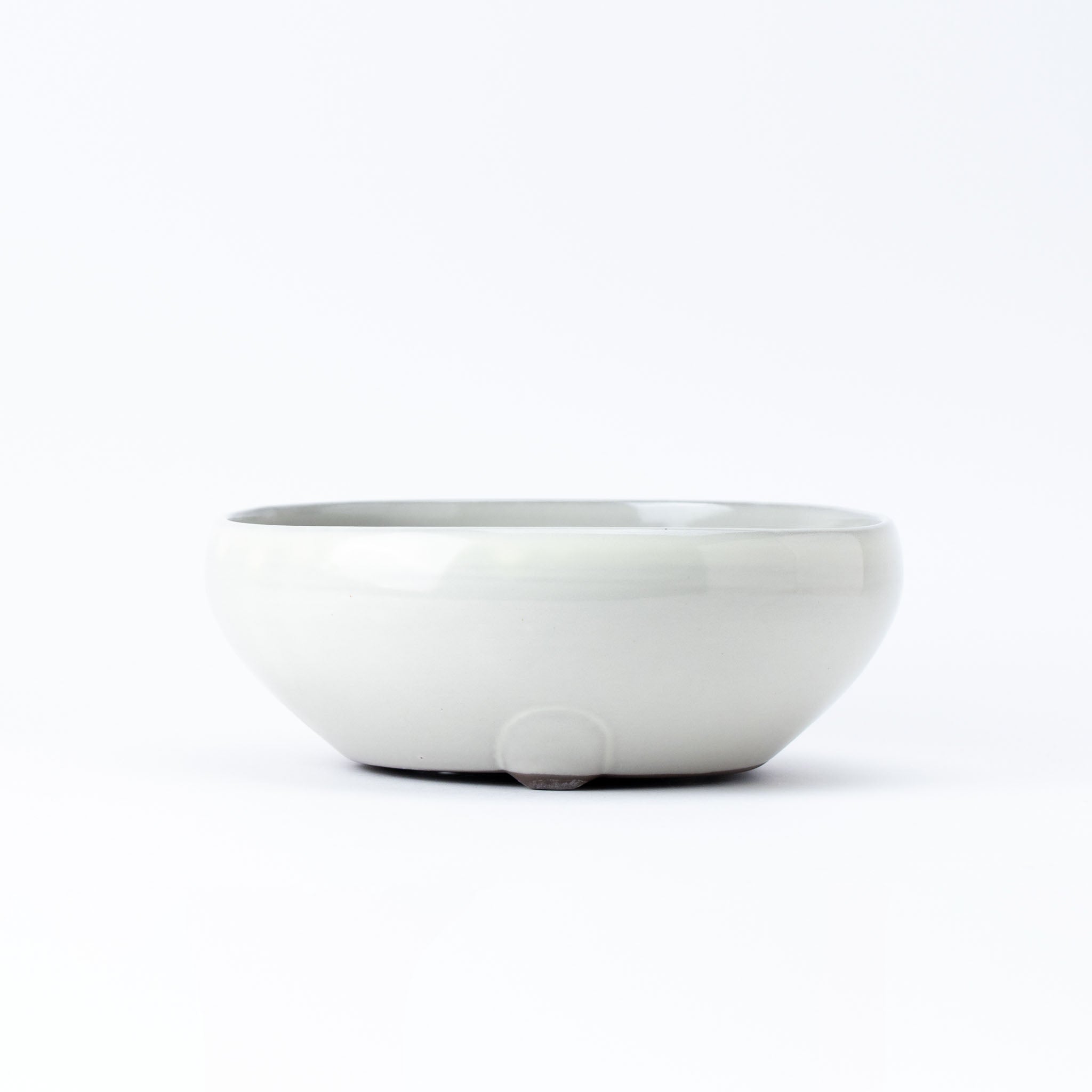 Naginowa Cream Circle BANKO Ware Japanese Bonsai Pot Set of 2