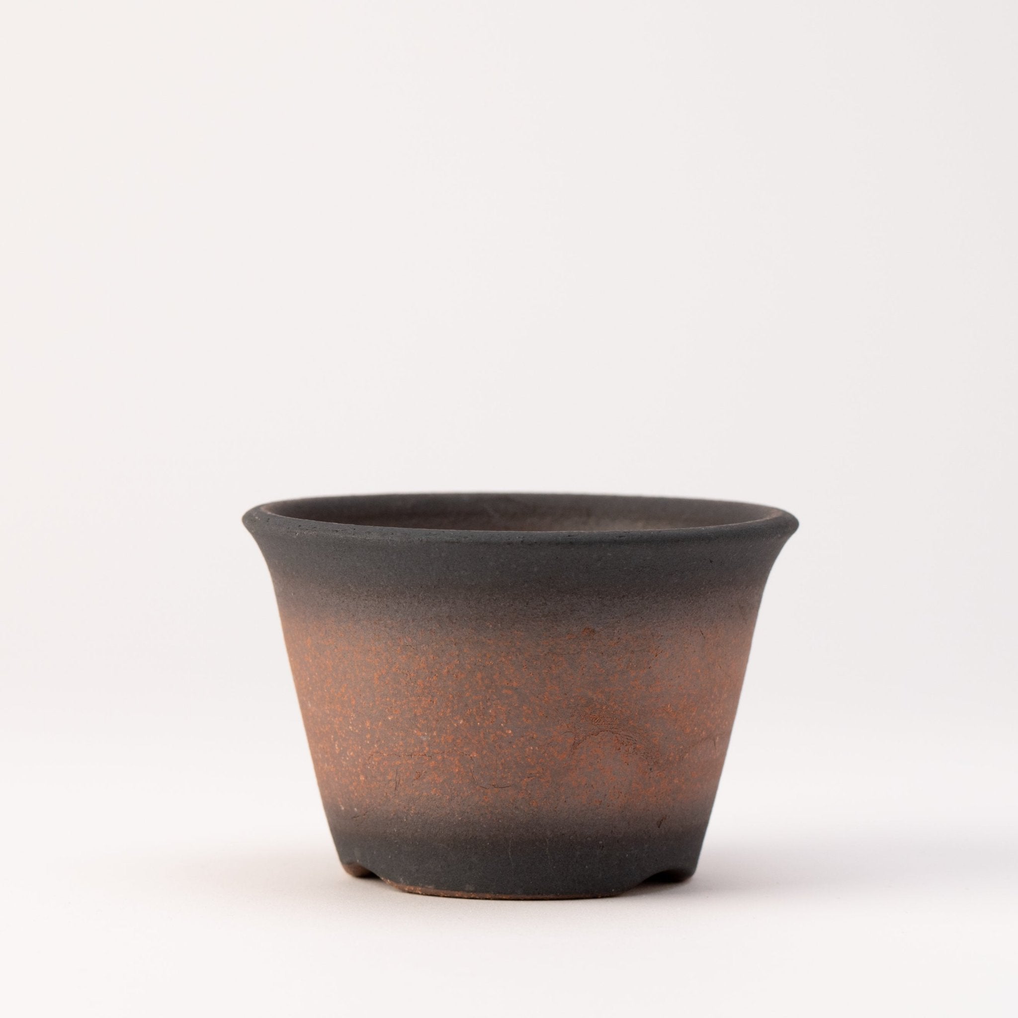 Naginowa Kurofuki Standard BANKO Ware Japanese Bonsai Pot 4.3in.