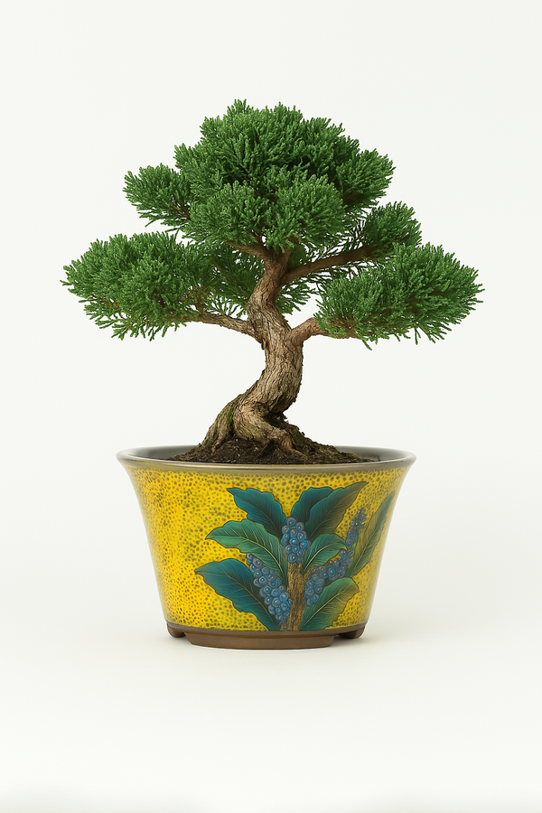 Naginowa Kutani Ware Yoshidaya Omoto Japanese Bonsai Pot 4.9 in.