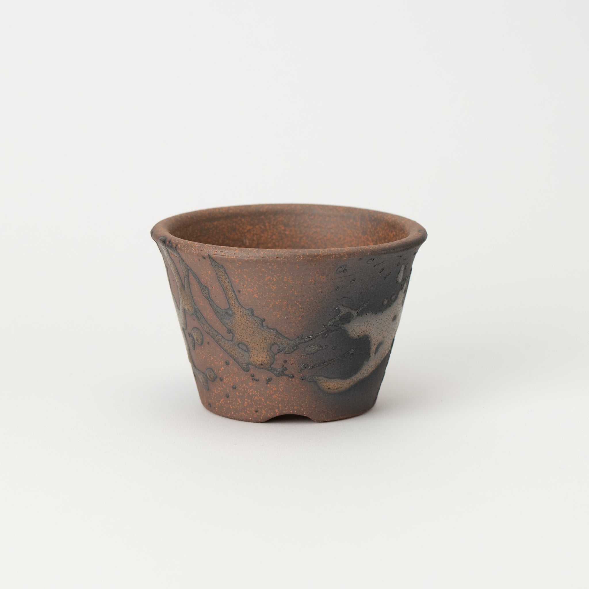 Naginowa Gold Paint Standard BANKO Ware Japanese Bonsai Pot 3.6in.