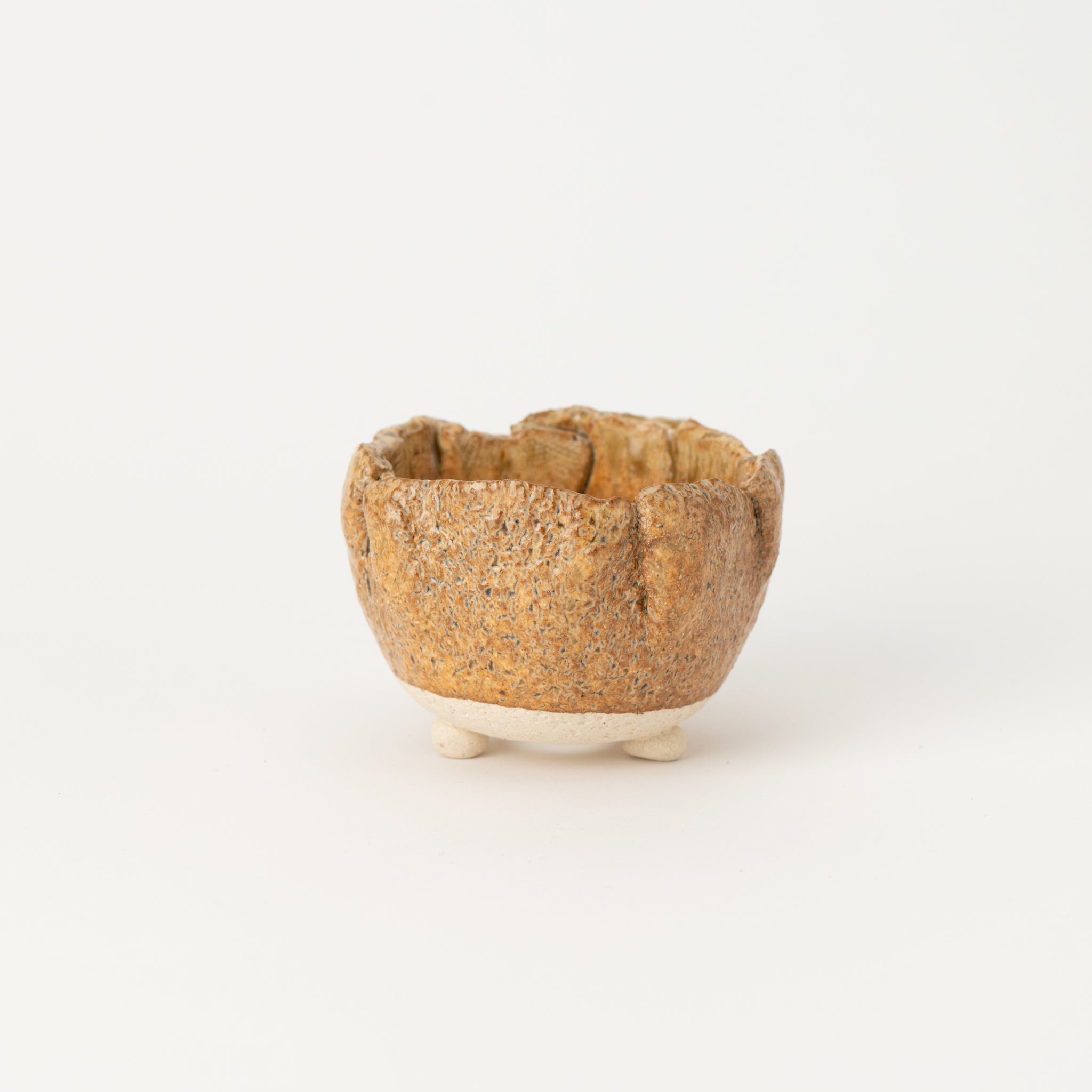 Naginowa Irabo Round Shape BANKO Ware Japanese Bonsai Pot 3.3 in.