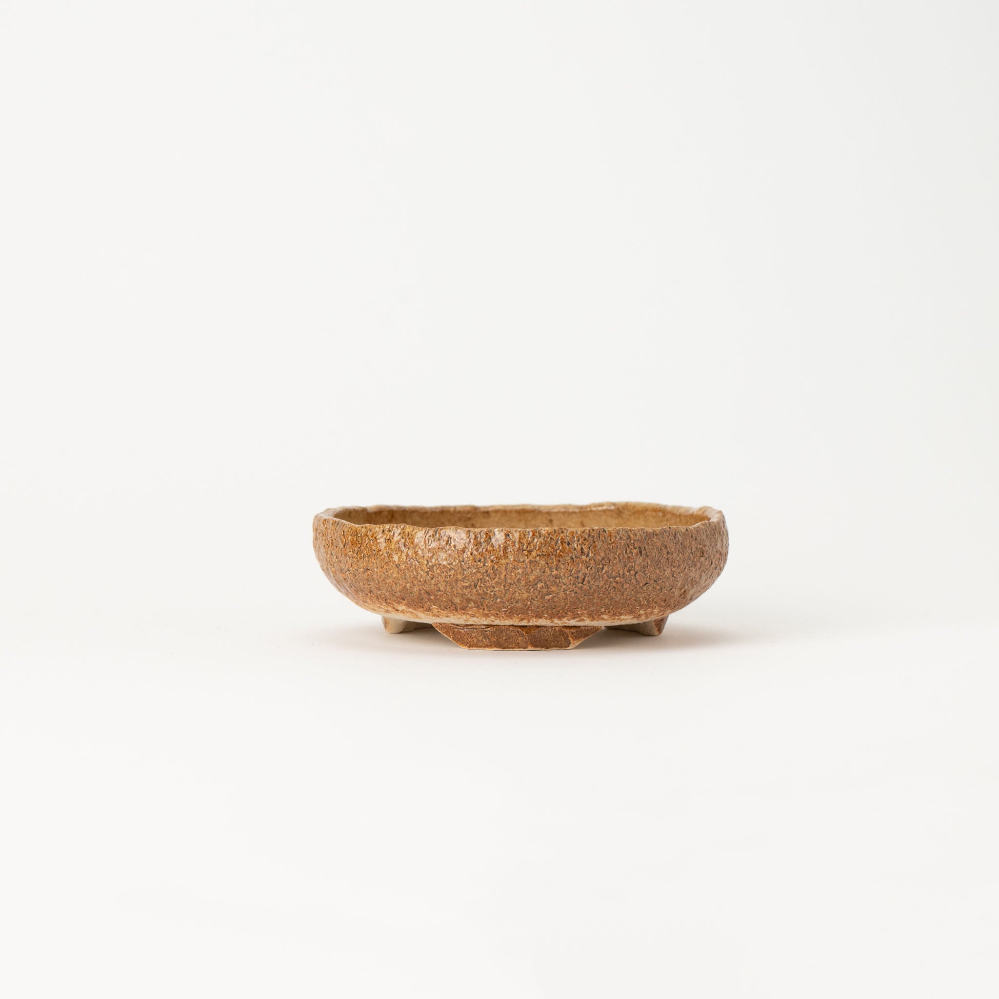 Naginowa Irabo Round Shape BANKO Ware Japanese Bonsai Pot 4.7 in.