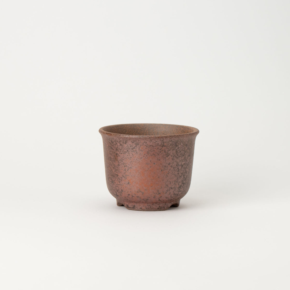 Naginowa Akafuki Rounded BANKO Ware Japanese Bonsai Pot 4.6 in.