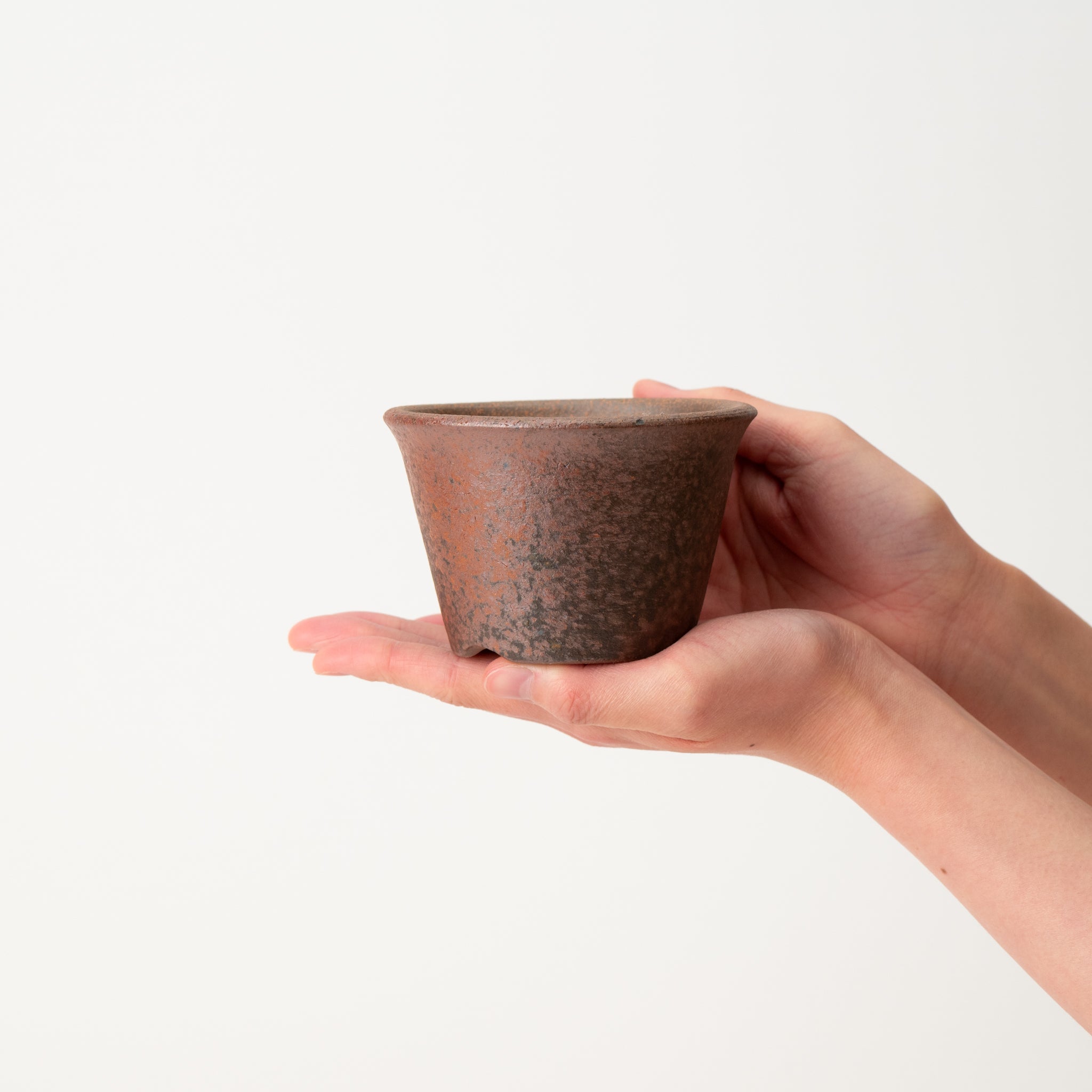Naginowa Akafuki Standard BANKO Ware Japanese Bonsai Pot 4.3 in.