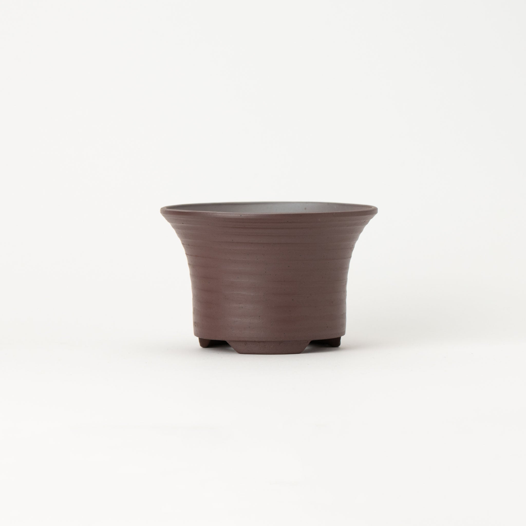 Naginowa Purple Mud Rounded BANKO Ware Japanese Bonsai Pot 4.4 in.