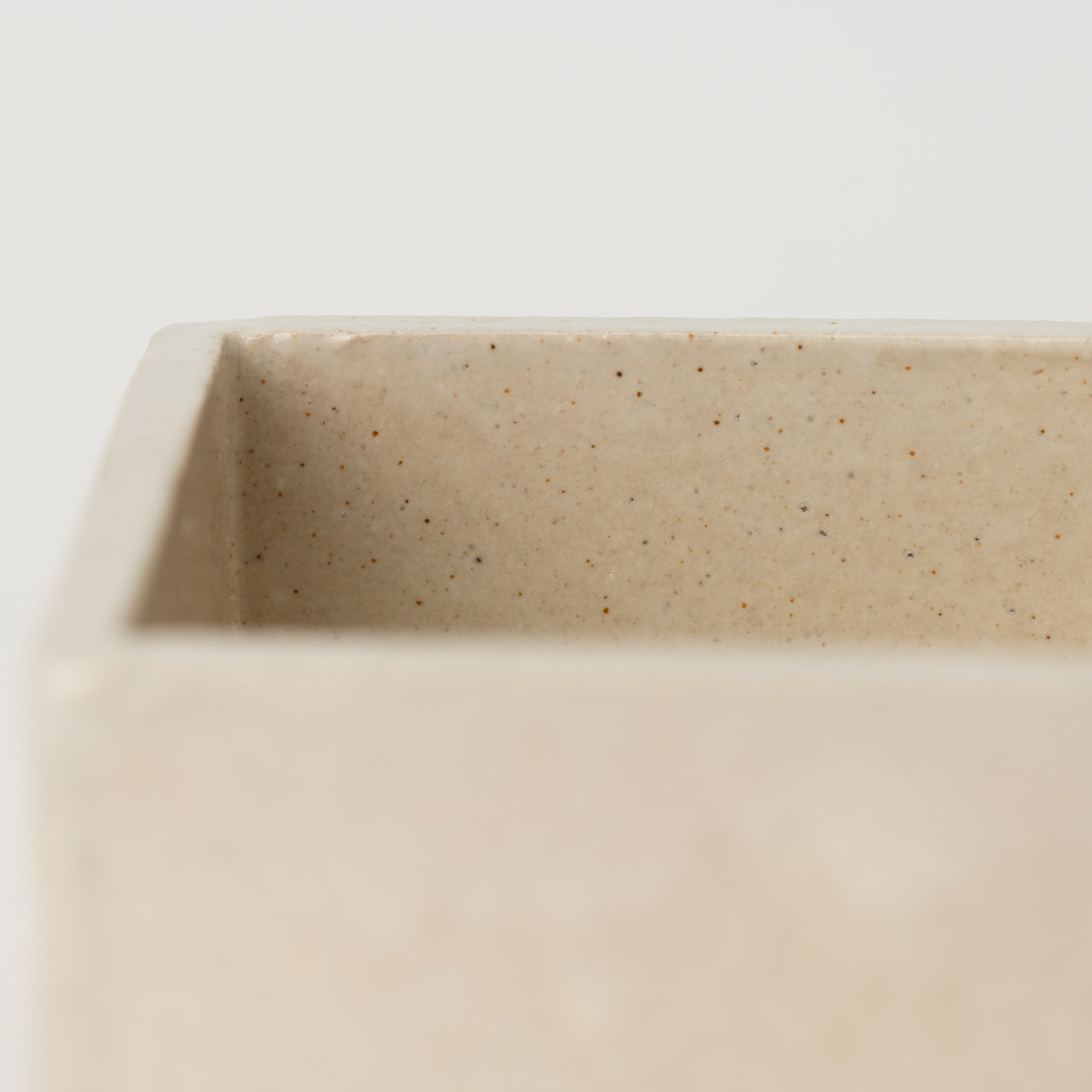 Naginowa White Square BANKO Ware Japanese Bonsai Pot 3.5in.