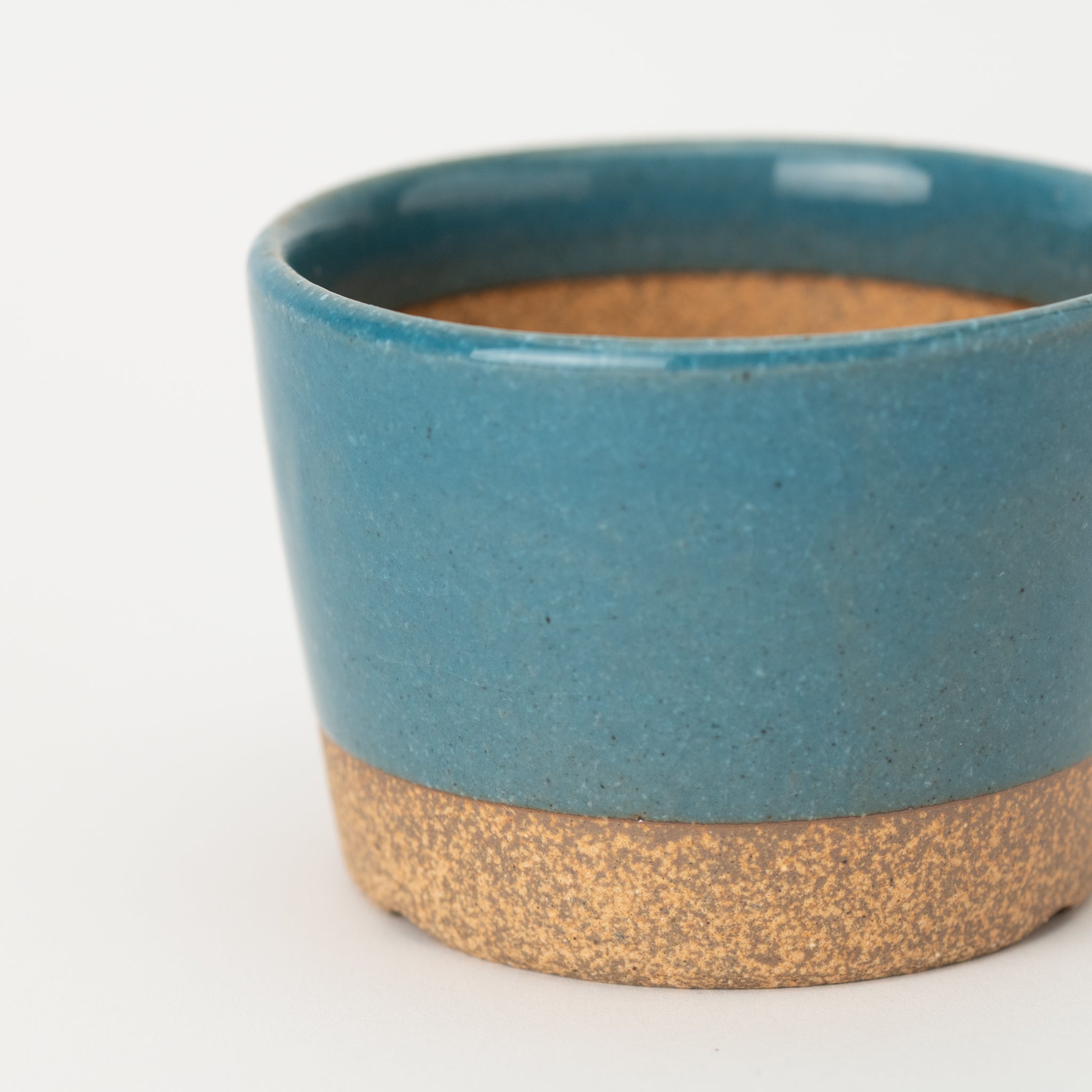 Naginowa Kutani Ware Blue Japanese Bonsai Pot 3.5 in.
