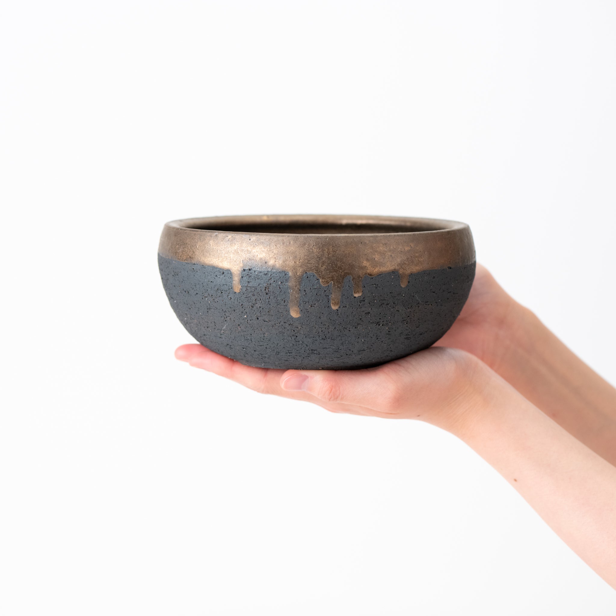 Naginowa Shigaraki Ware Gold Rust Medium Depth Japanese Bonsai Pot 6.7 in.
