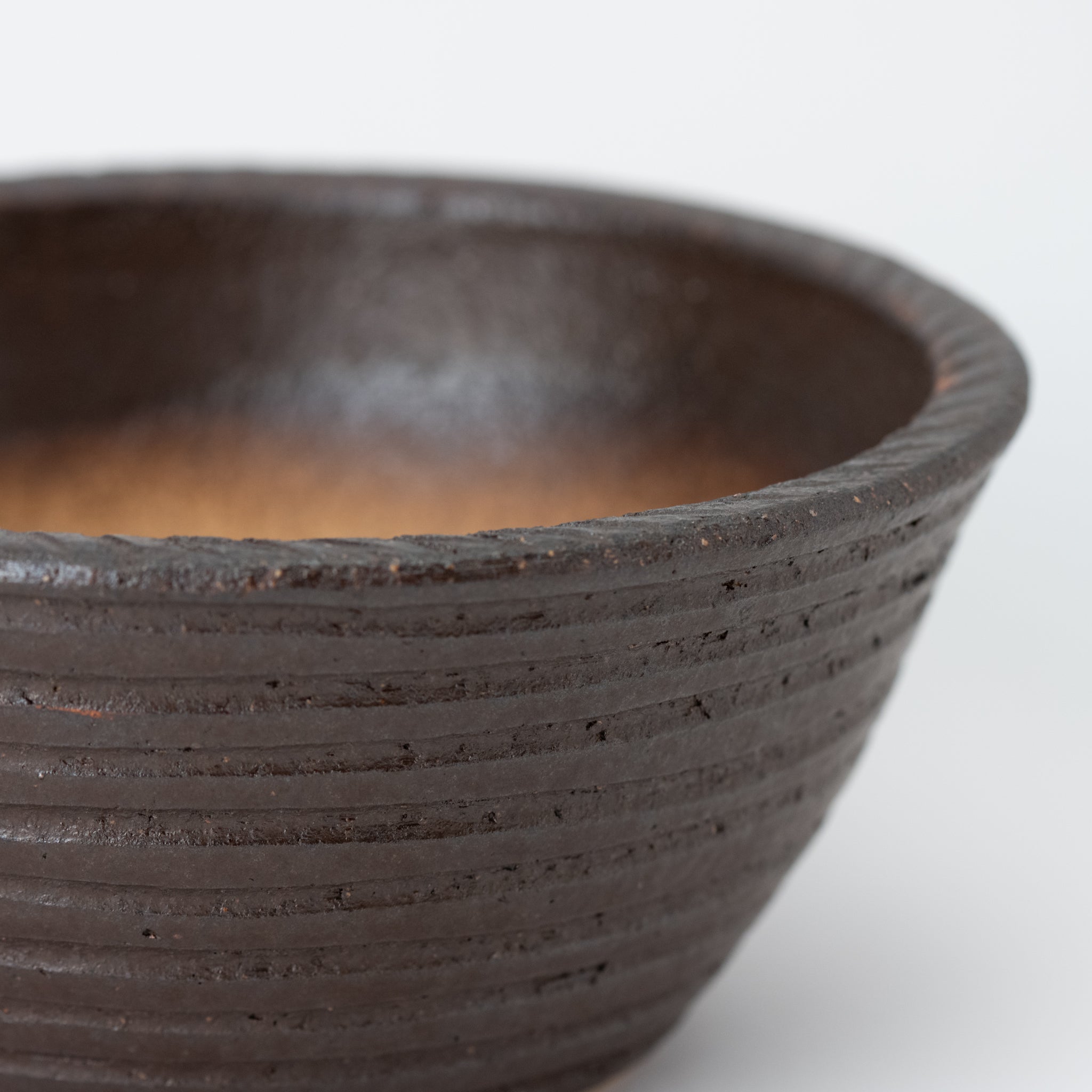 Naginowa Shigaraki Ware Burnt Lined Japanese Bonsai Pot 7.1 in.