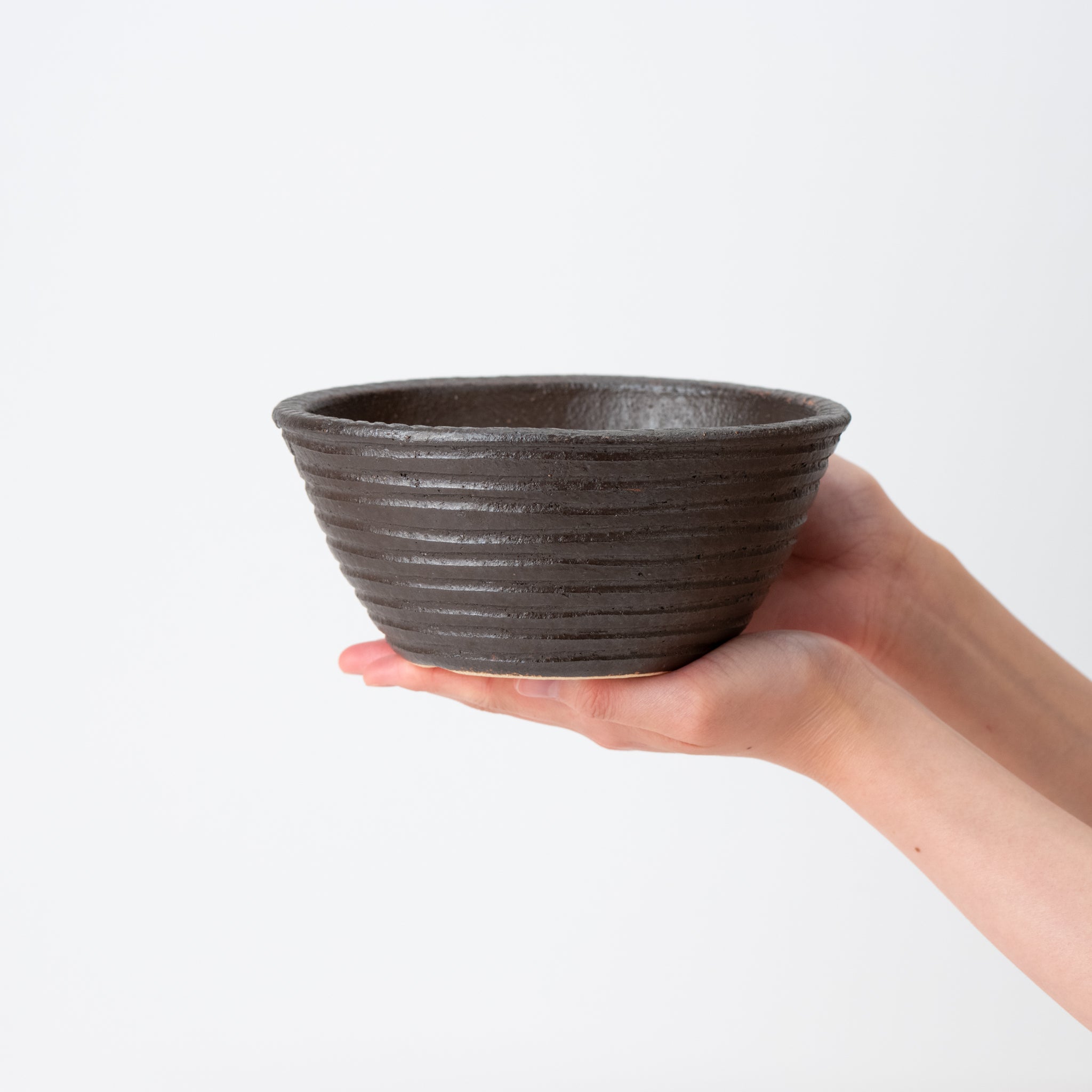 Naginowa Shigaraki Ware Burnt Lined Japanese Bonsai Pot 7.1 in.