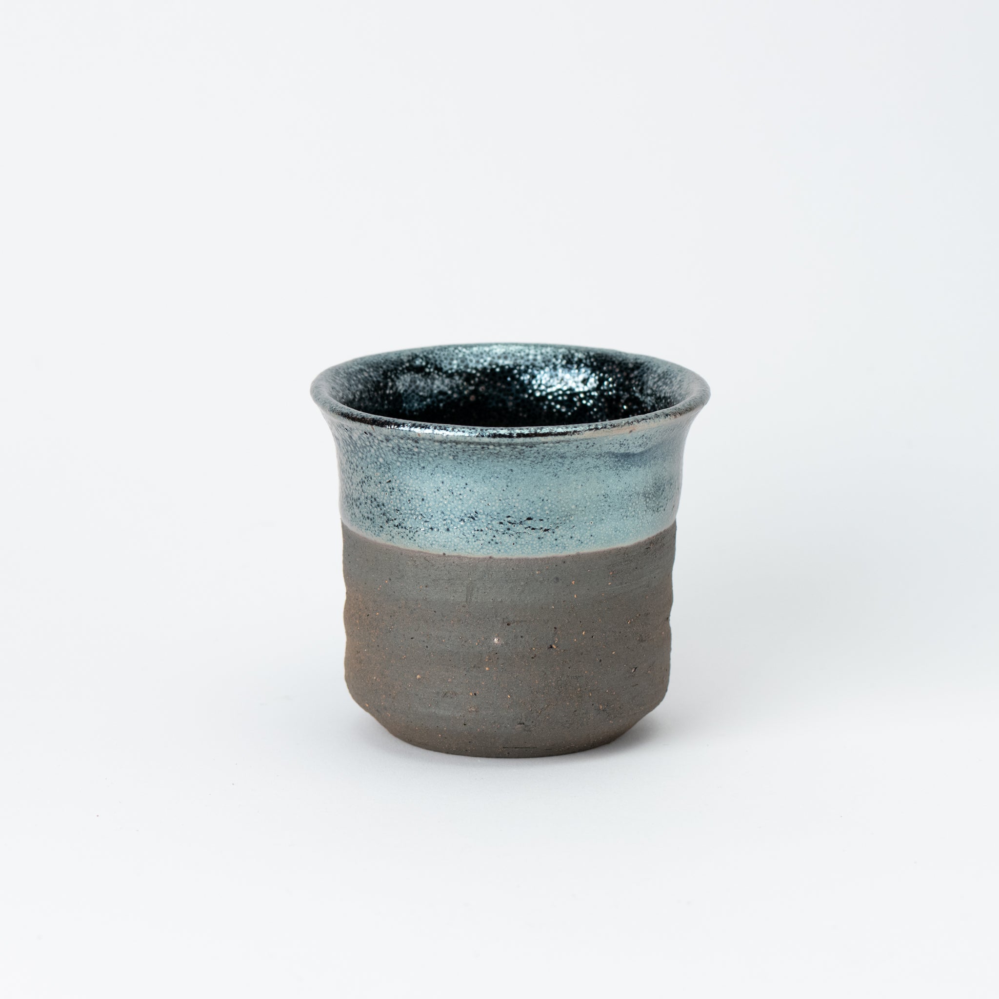 Naginowa Shigaraki Ware Iron Glaze Double Layered Deep Japanese Bonsai Pot 4 in.