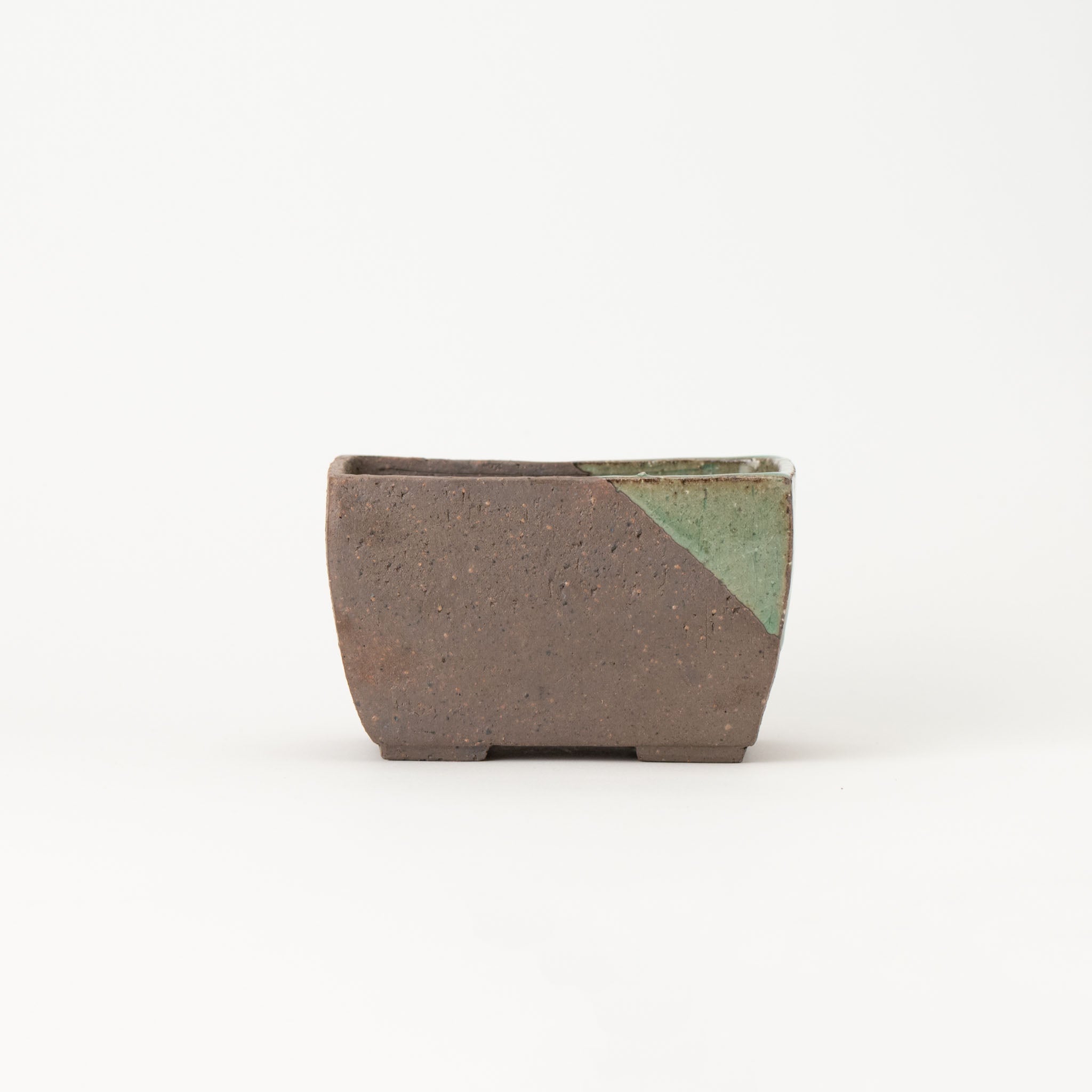 Mitsue Tokoname Ware Rectangle Medium Depth Japanese Bonsai Pot