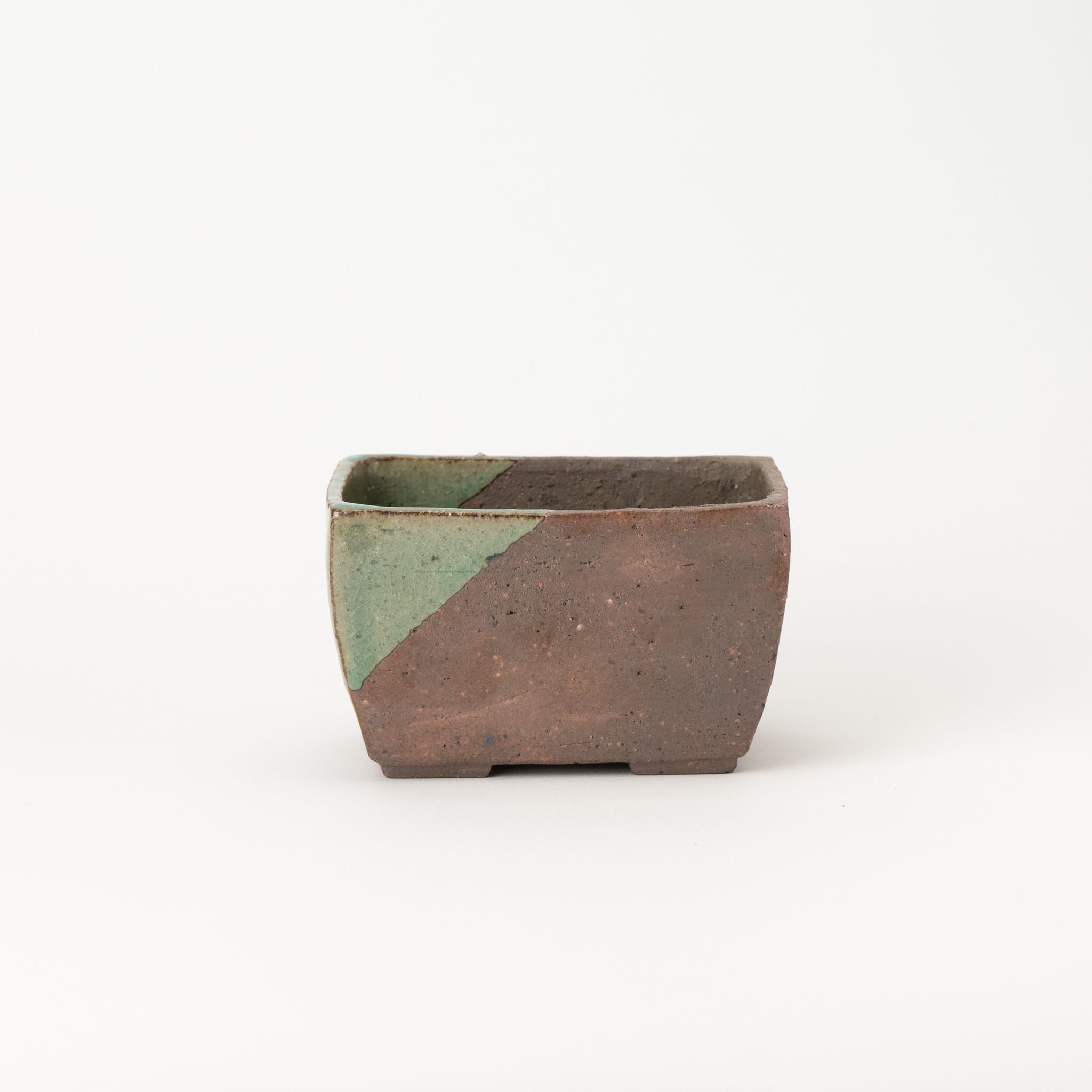 Mitsue Tokoname Ware Rectangle Medium Depth Japanese Bonsai Pot