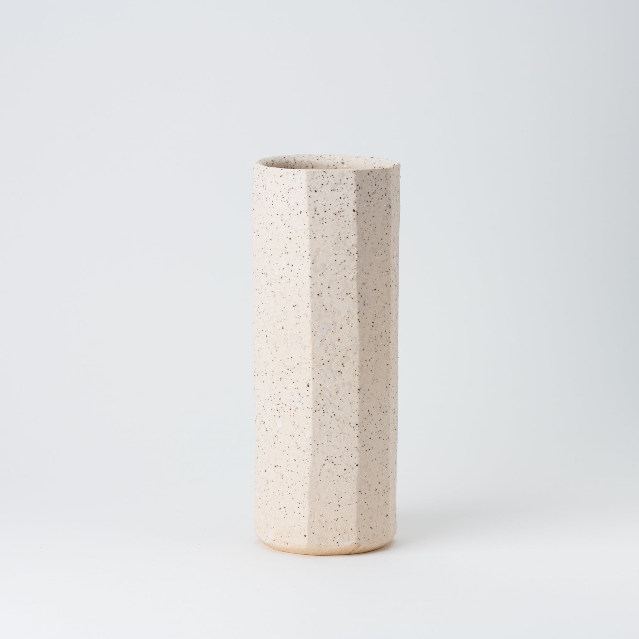 Naginowa Shigaraki Ware Ripples White Small Flower Vase 4.7 in.