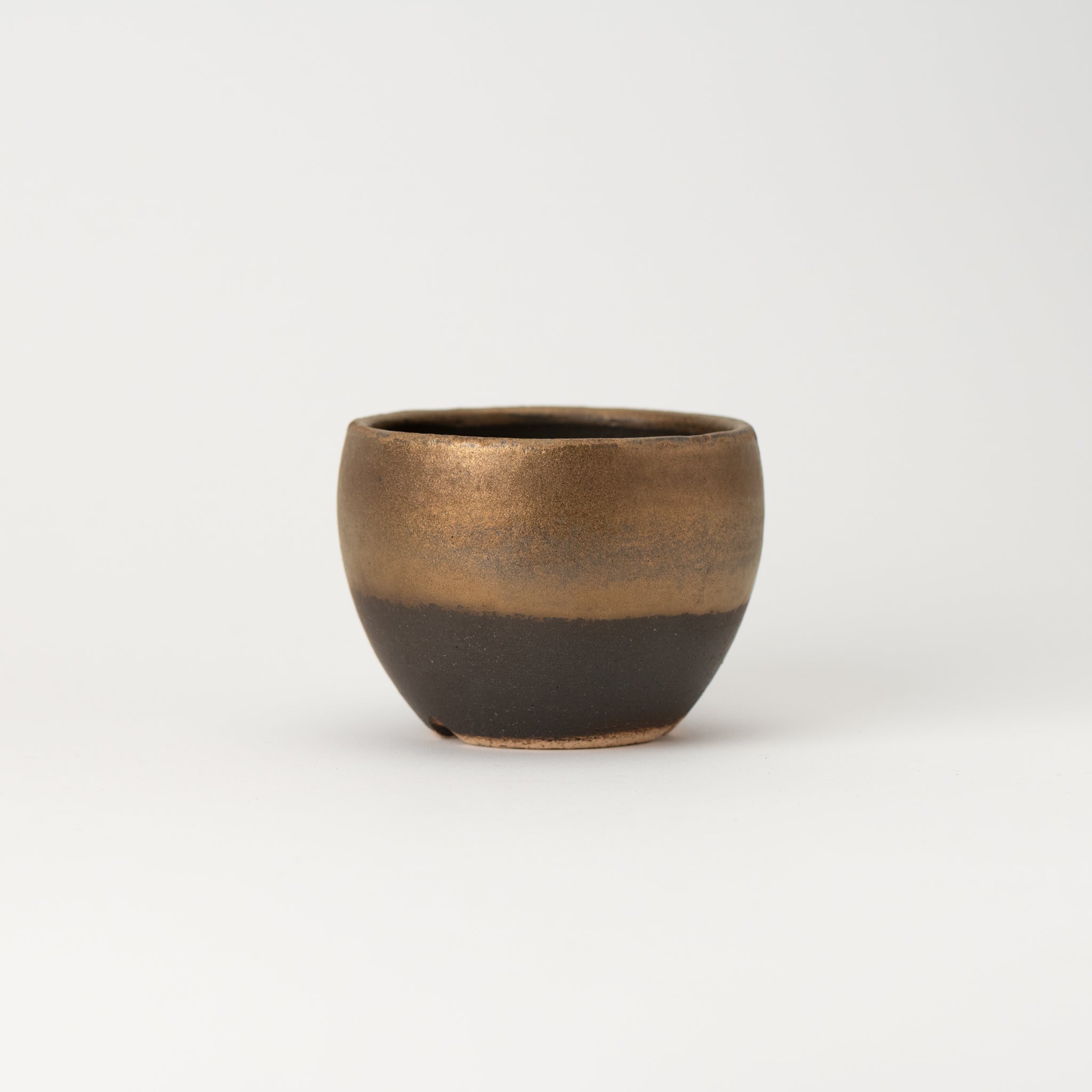 Naginowa Shigaraki Ware Gold Japanese Bonsai Pot