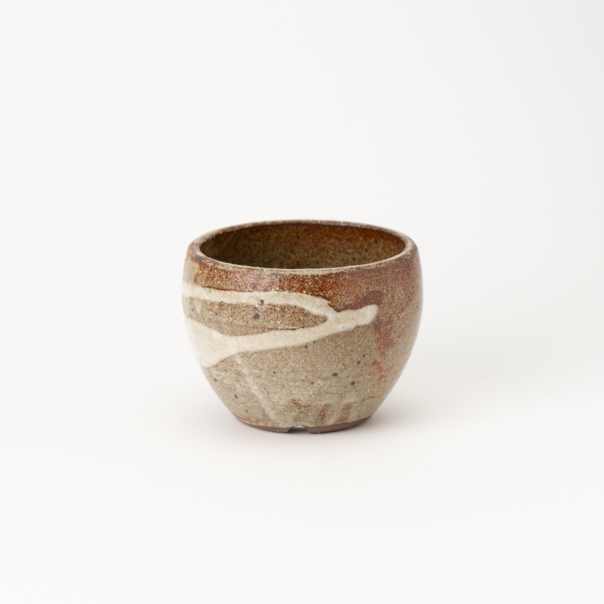 Naginowa Shigaraki Ware Gray Double Painted Japanese Bonsai Pot