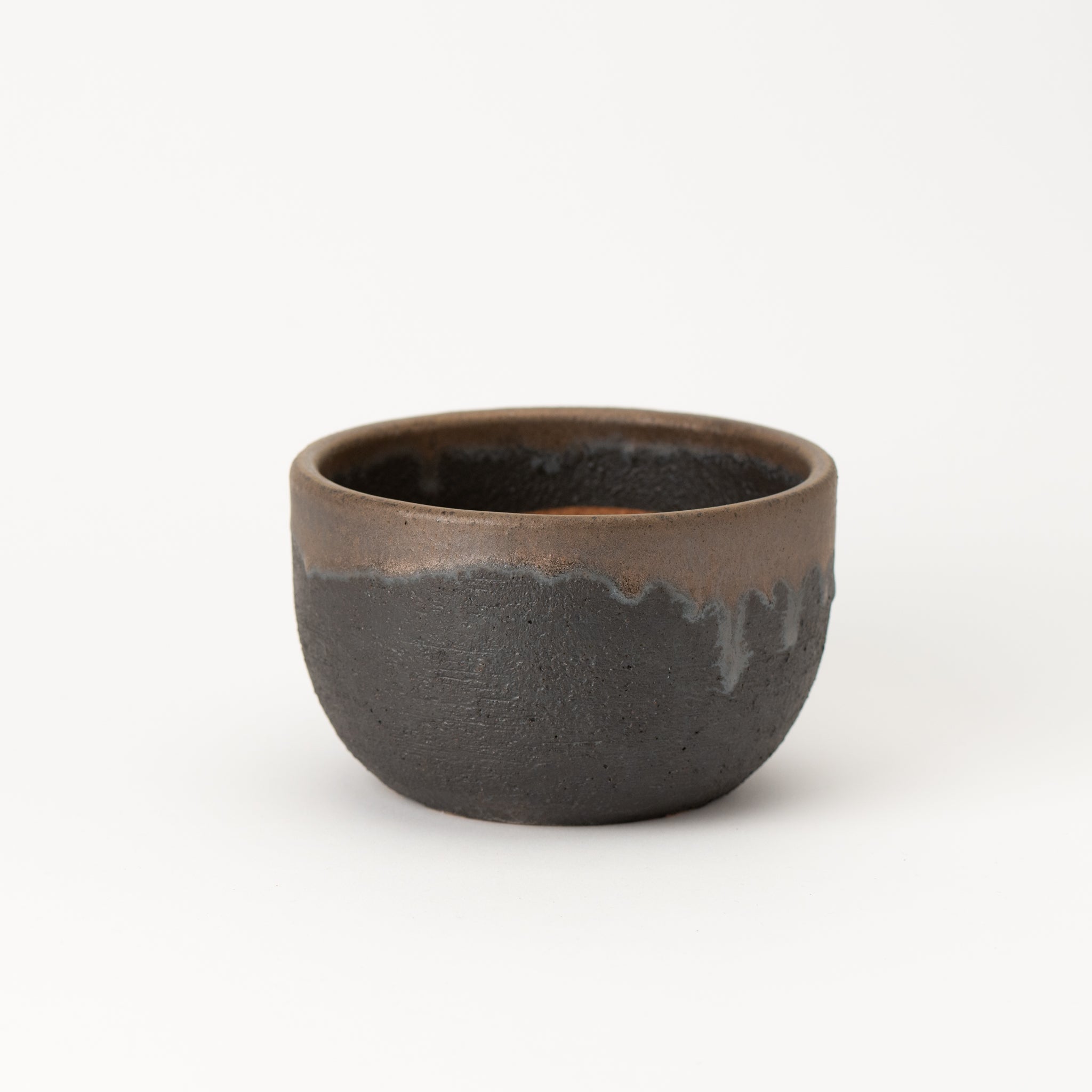 Naginowa Shigaraki Ware Gold Rust Round Japanese Bonsai Pot