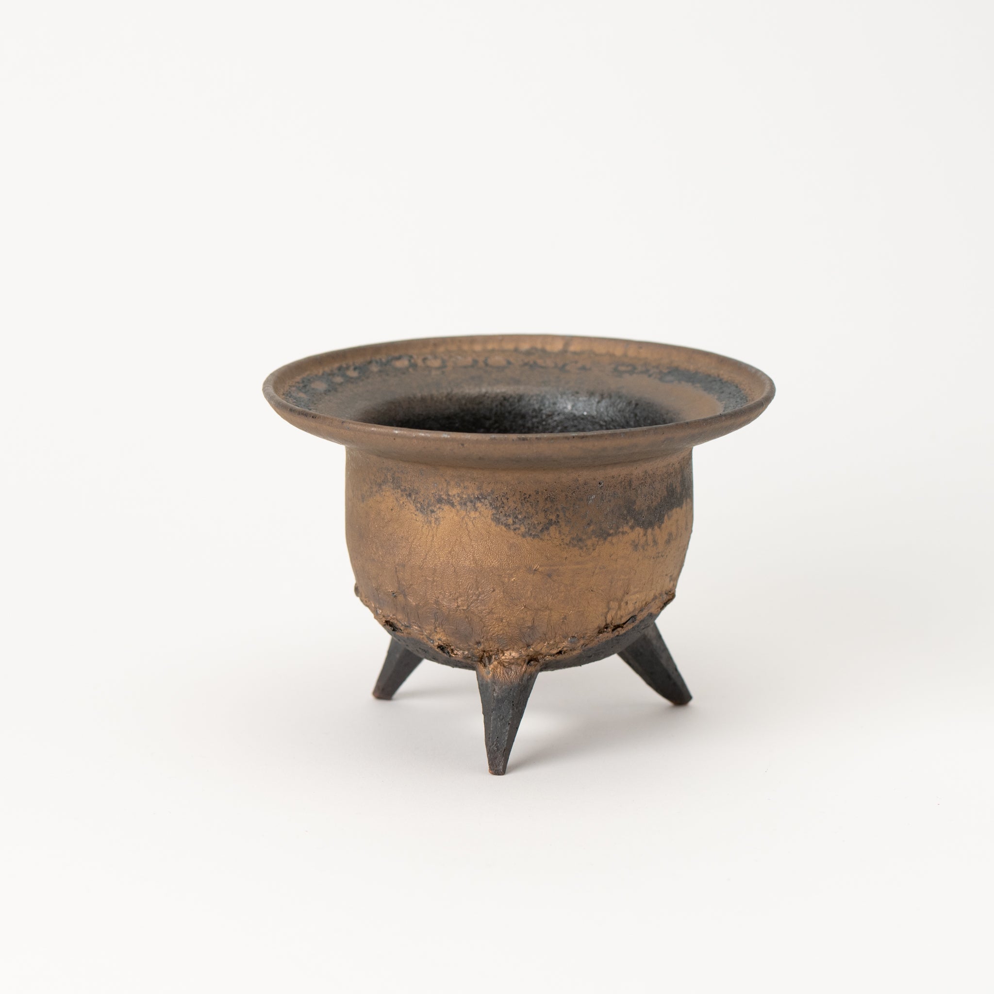 Naginowa Shigaraki Ware Gold Rust with High Legs Japanese Bonsai Pot