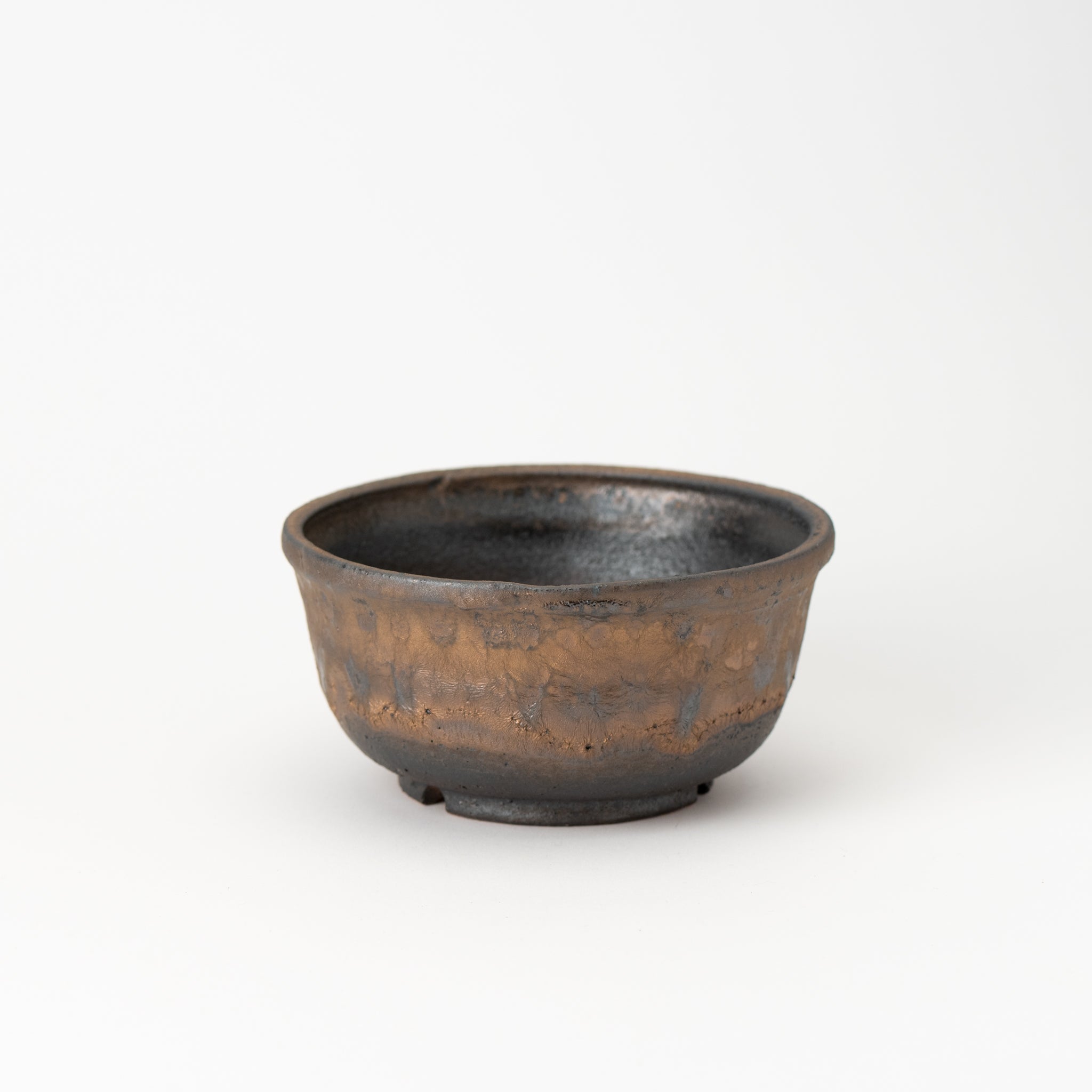 Naginowa Shigaraki Ware Gold Rust Shallow Japanese Bonsai Pot 5.5 in.
