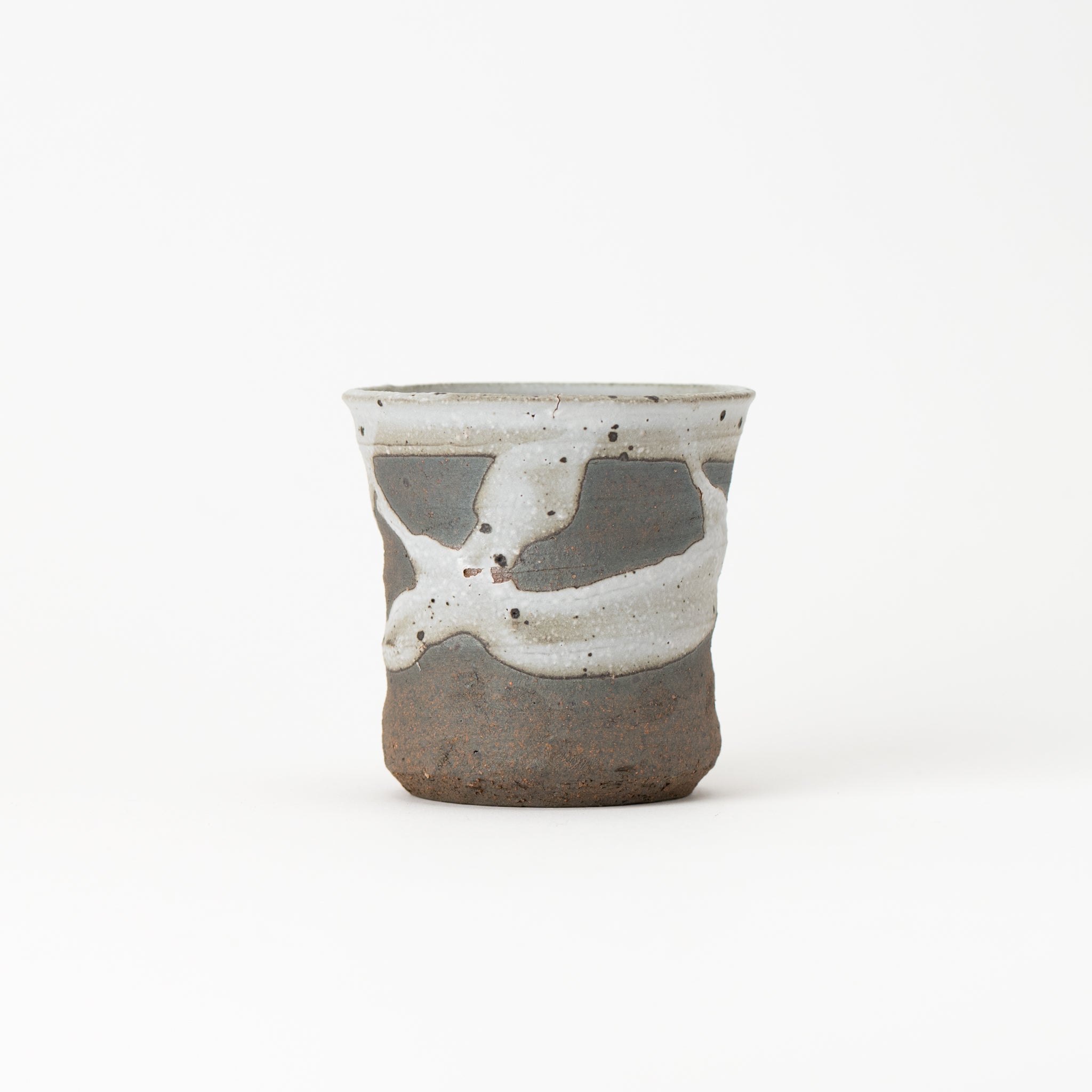 Naginowa Shigaraki Ware White Rust Thin Japanese Bonsai Pot 4.9 in.