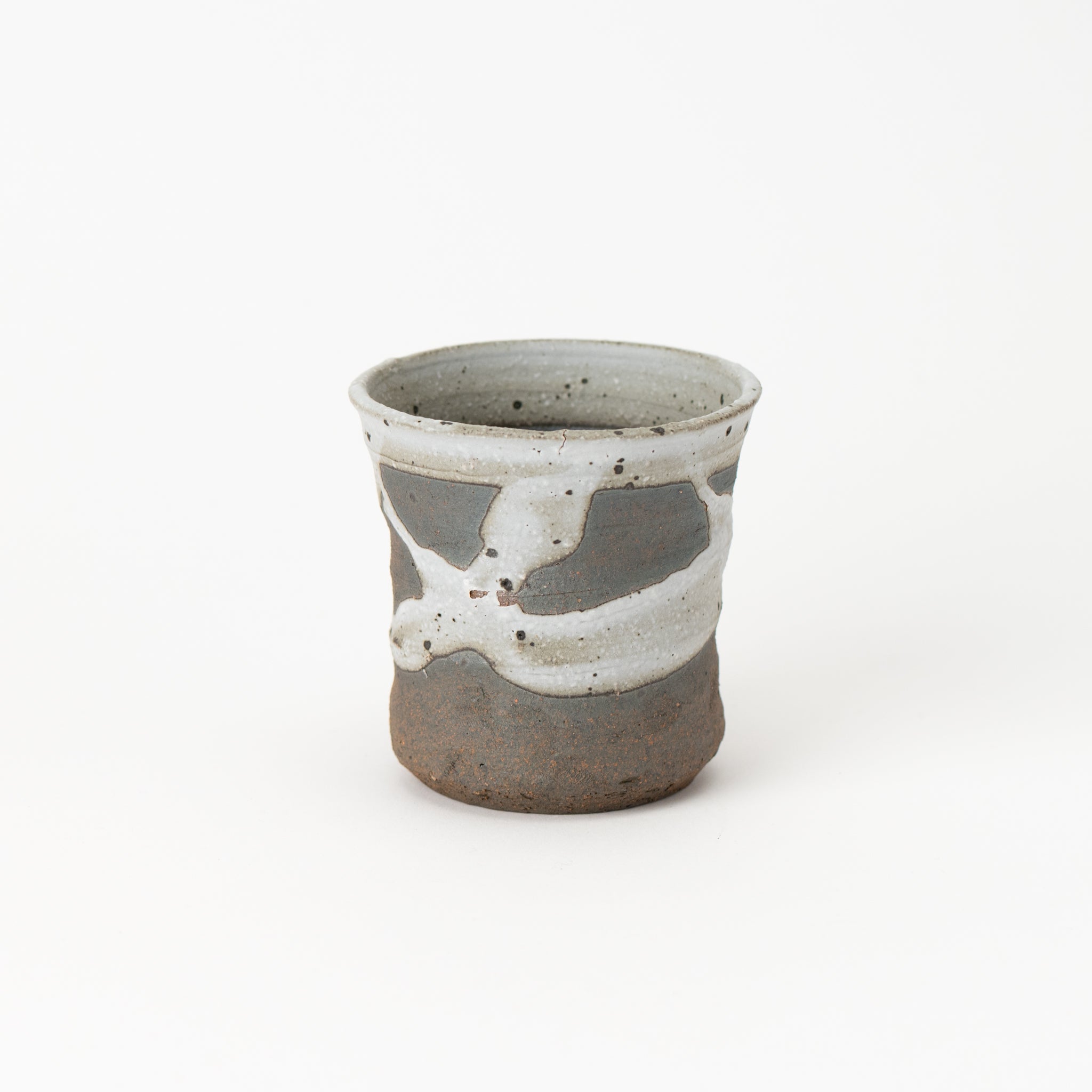 Naginowa Shigaraki Ware White Rust Thin Japanese Bonsai Pot 4.9 in.