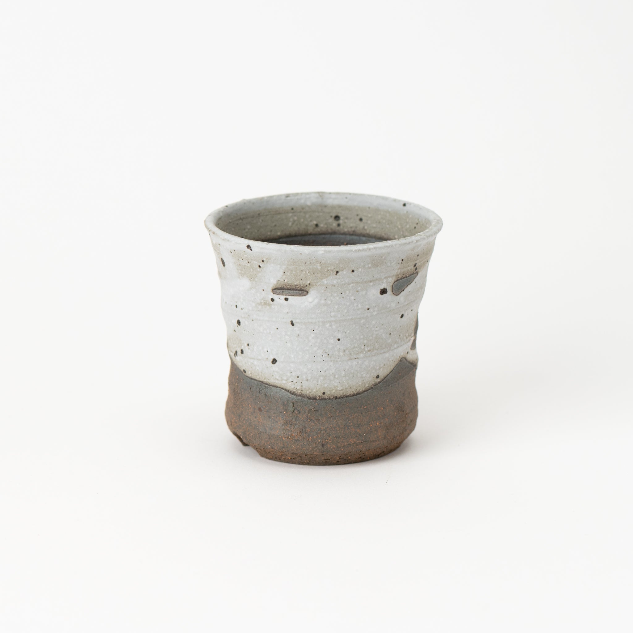 Naginowa Shigaraki Ware White Rust Thin Japanese Bonsai Pot 4.9 in.