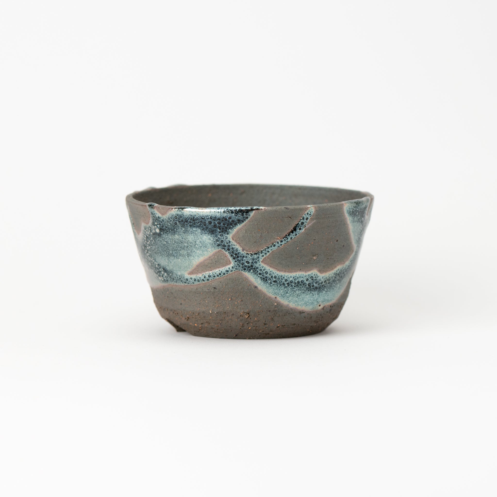 Naginowa Shigaraki Ware Iron Glaze Shallow Japanese Bonsai Pot 3.1 in.