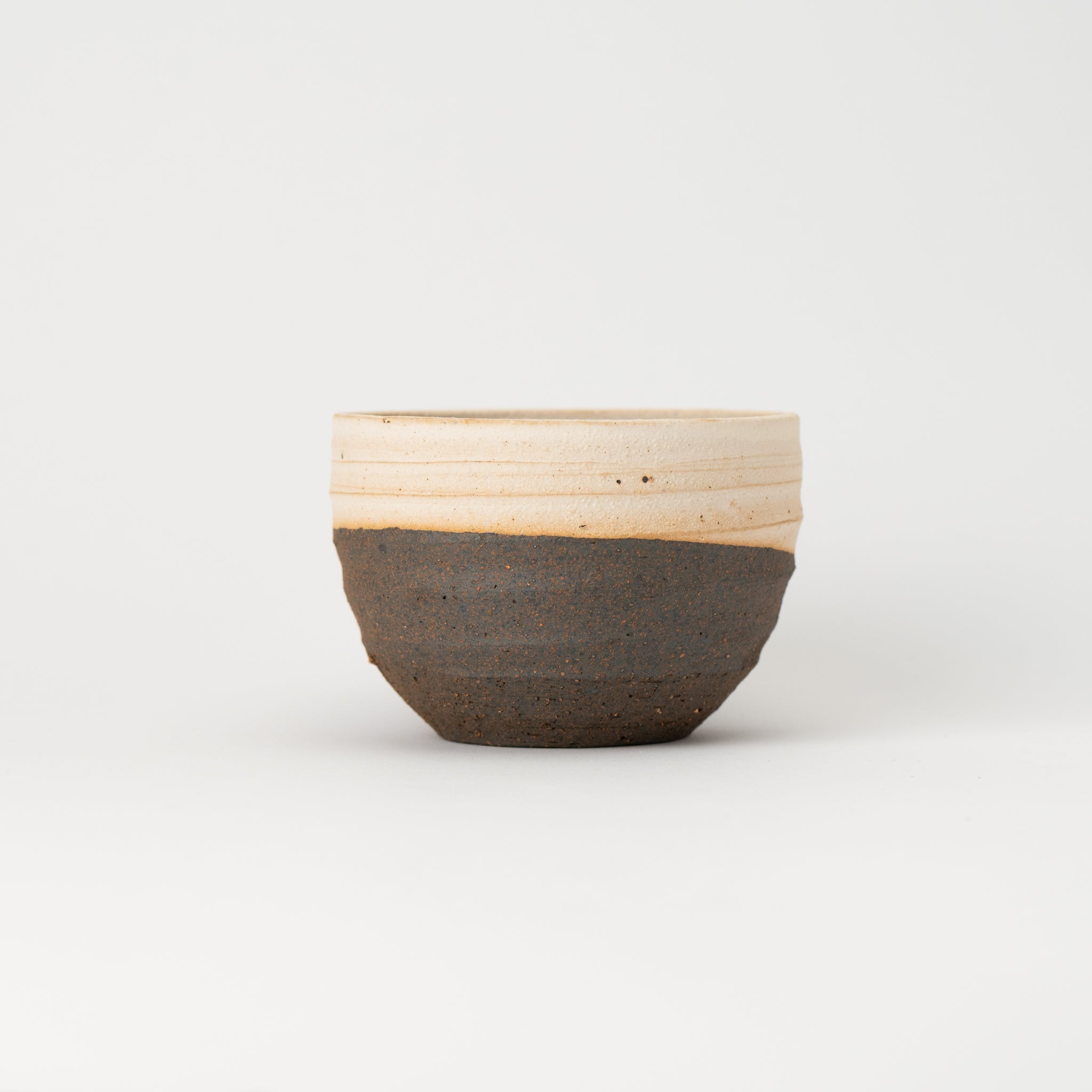 Naginowa Shigaraki Ware Double Layer Round Japanese Bonsai Pot 3.1 in.