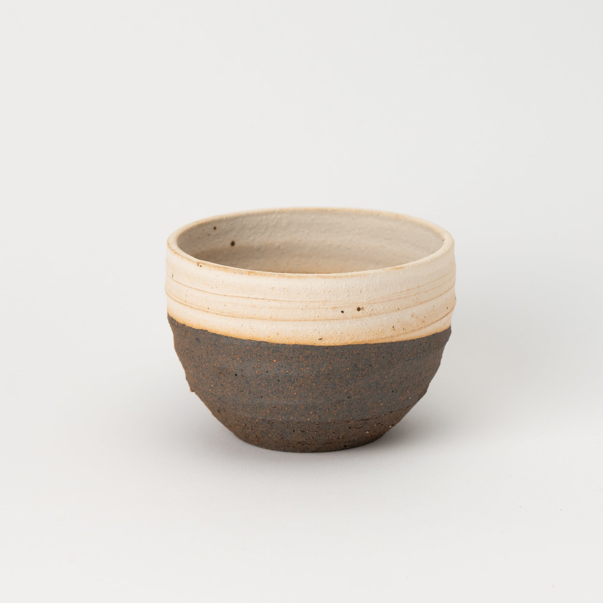 Naginowa Shigaraki Ware Double Layer Round Japanese Bonsai Pot 3.1 in.
